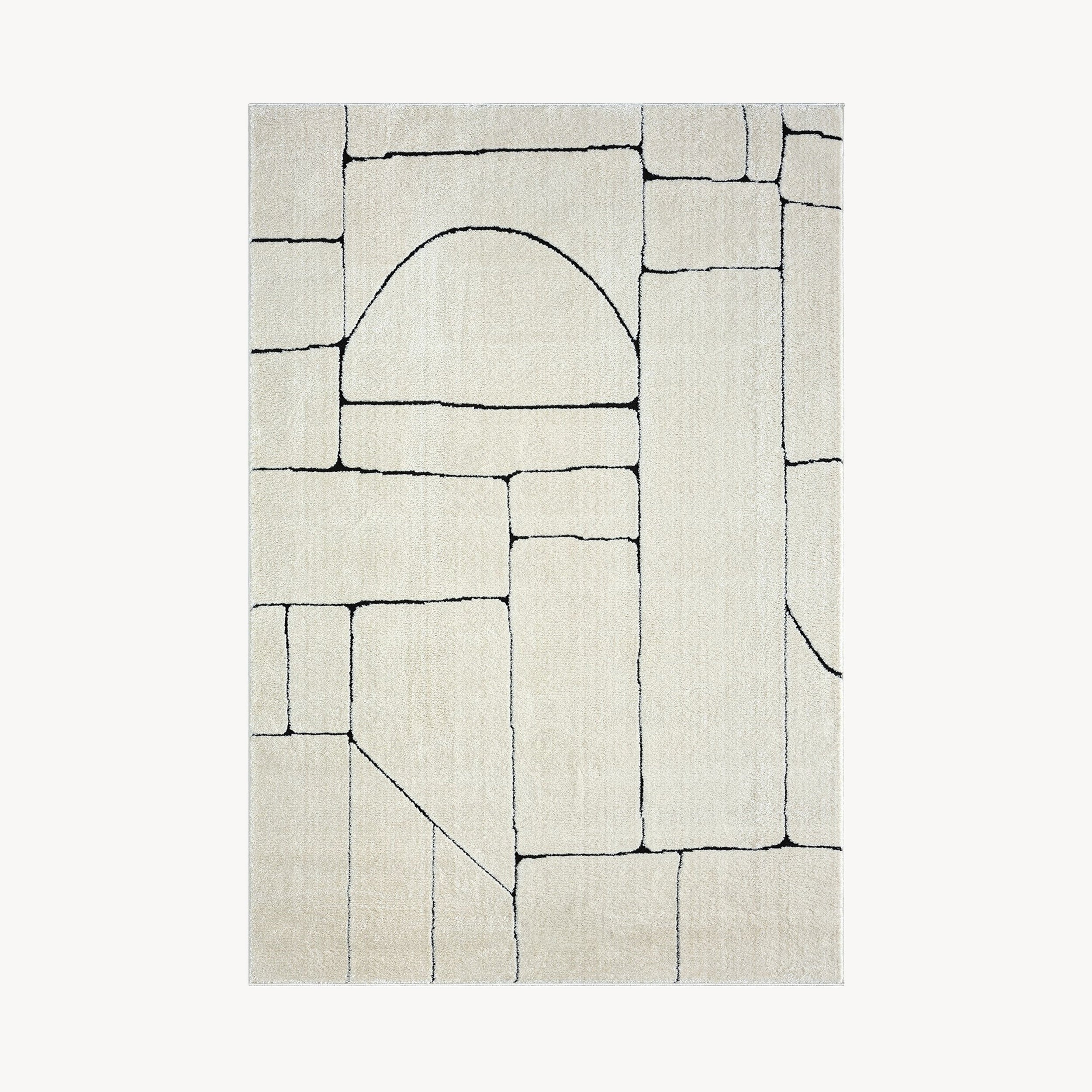 Tapis rectangulaire Arno 200x290 cm, Crème à motif abstrait