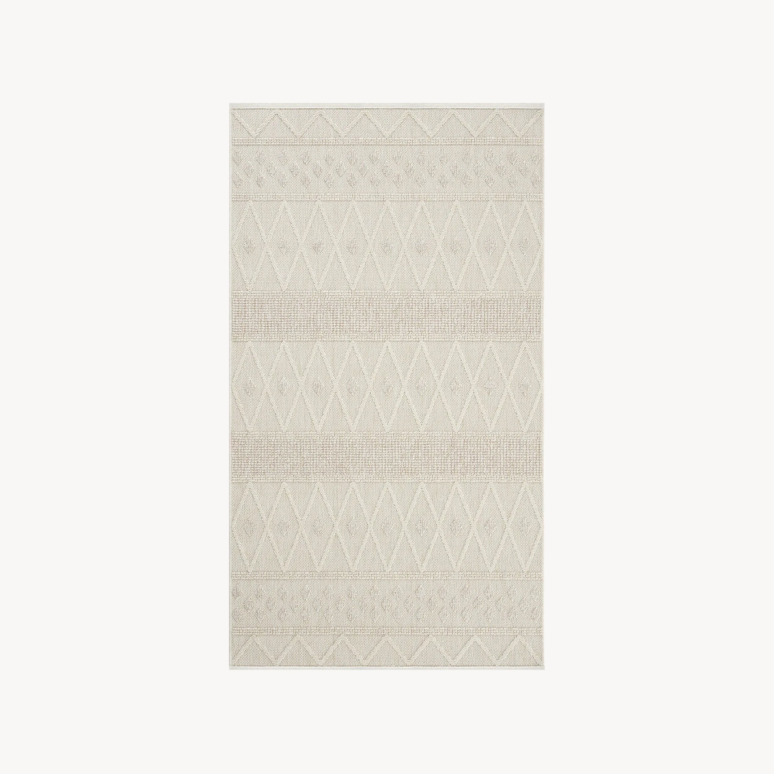 Tapis rectangulaire Atena 120x250 cm, Crème à motif losanges