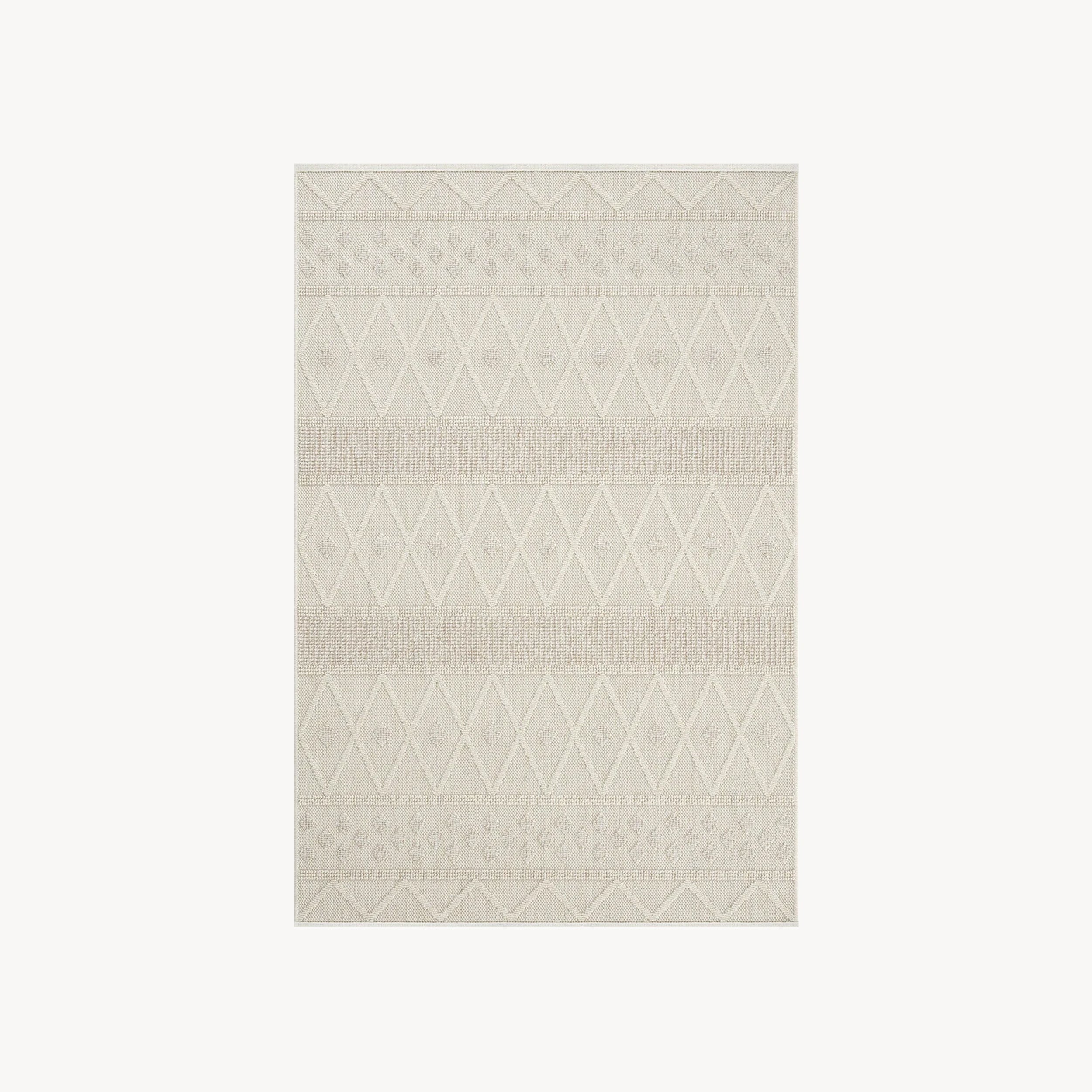 Rechthoekig vloerkleed Atena 160x230 cm, Crème met ruitpatroon