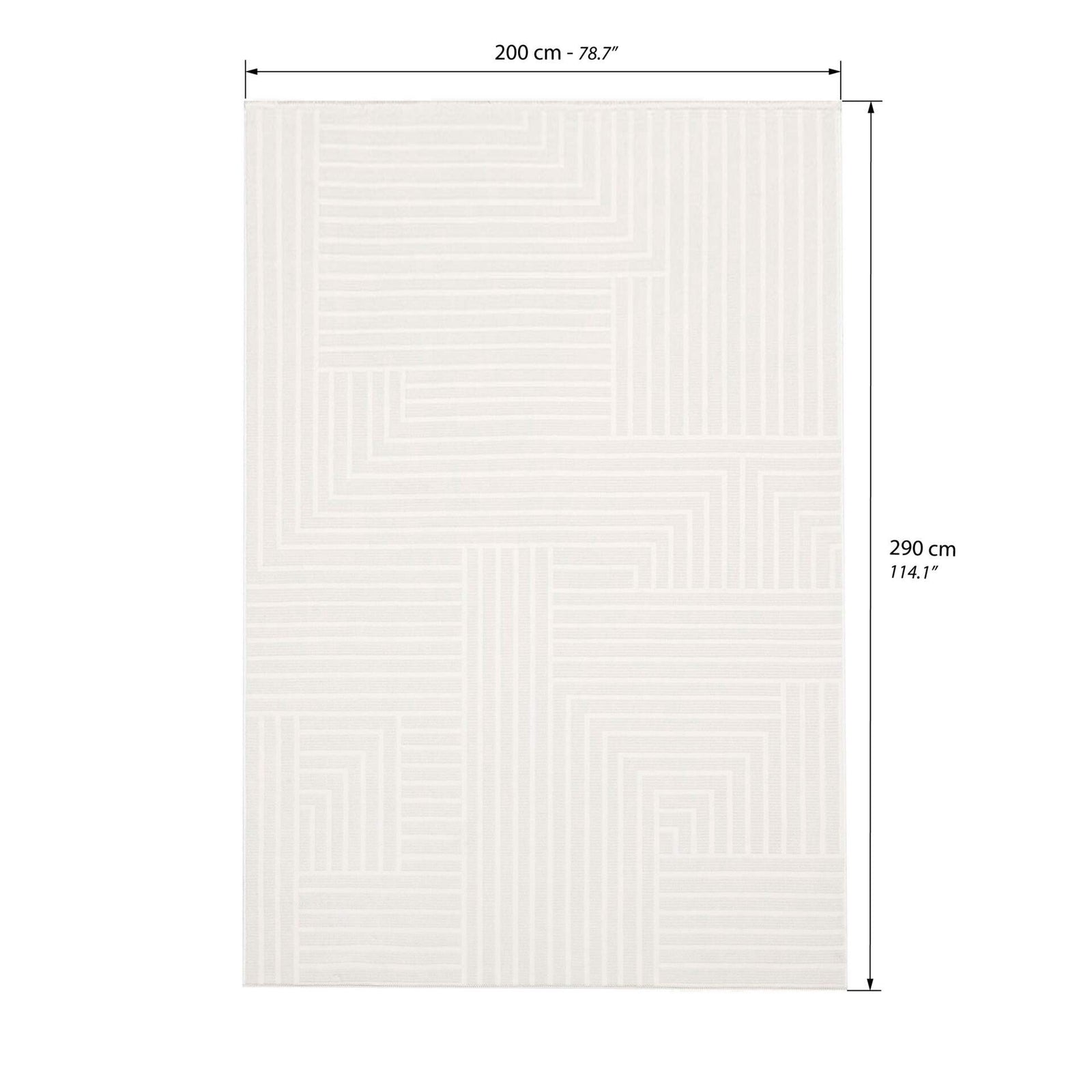 Rectangular rug Giada 200x290 cm (79x114 in), Beige with geometric pattern - Immagine tecnica 1
