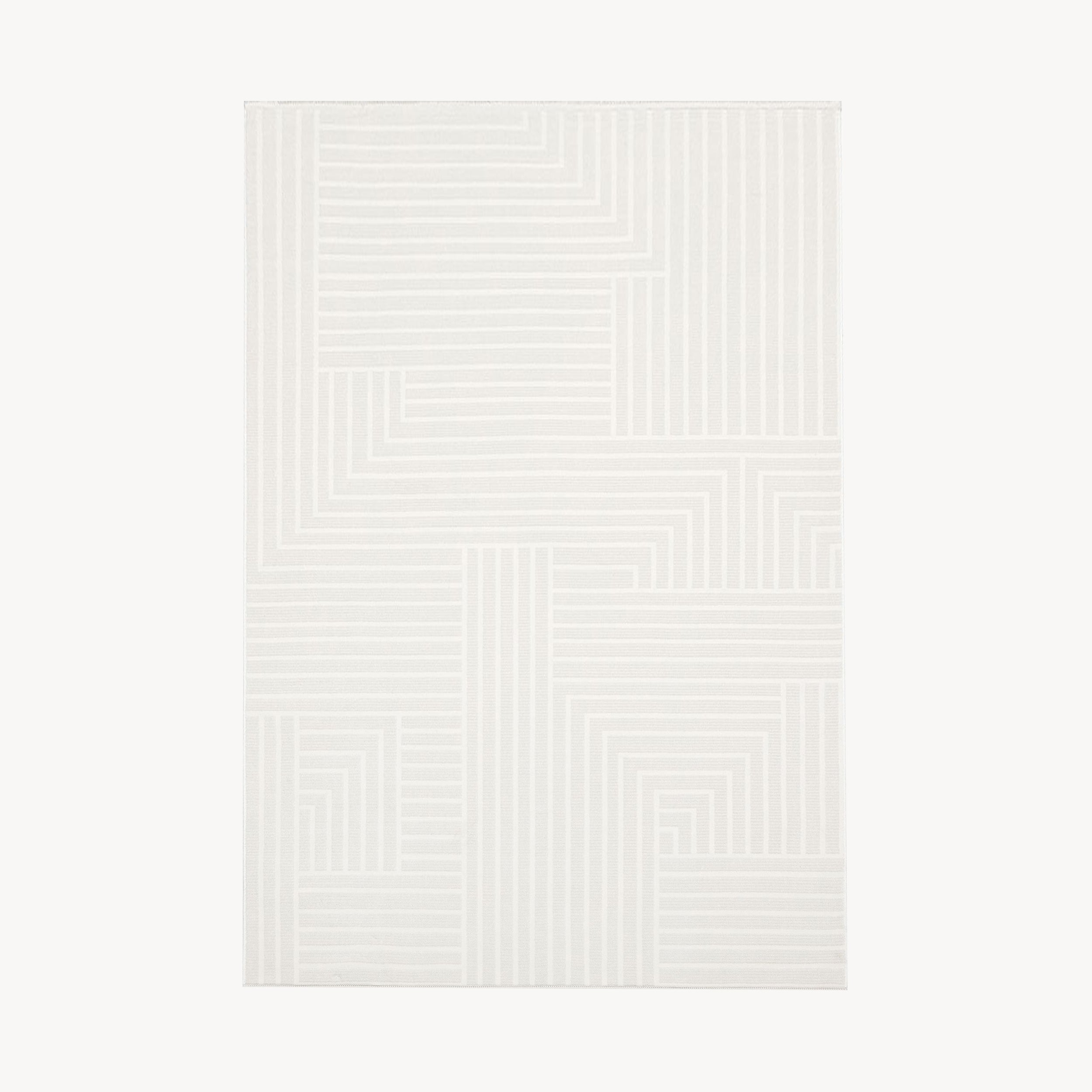 Rectangular rug Giada 200x290 cm (79x114 in), Beige with geometric pattern - Main image