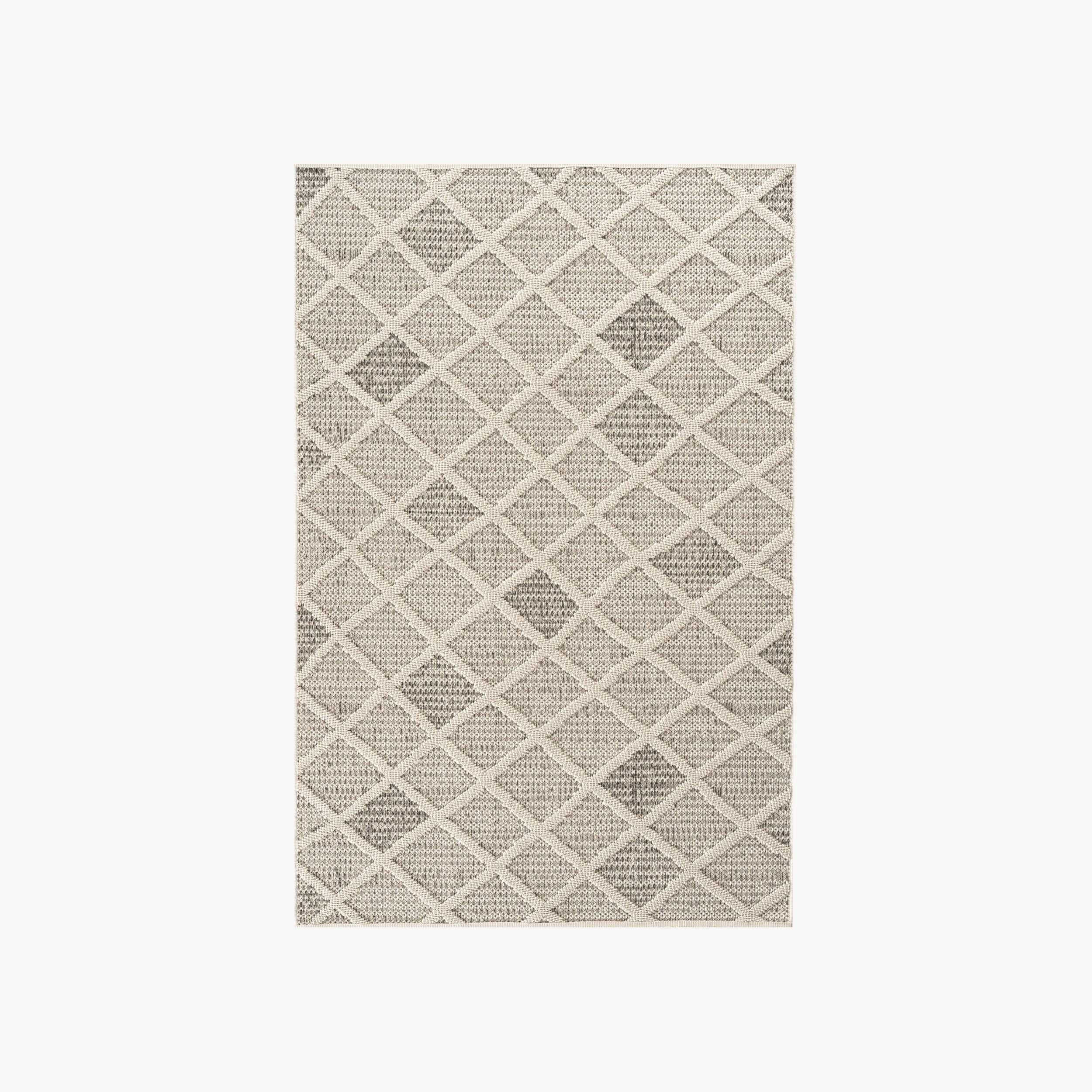 Tapis rectangulaire Lidia 160x230 cm, Crème à motif losanges
