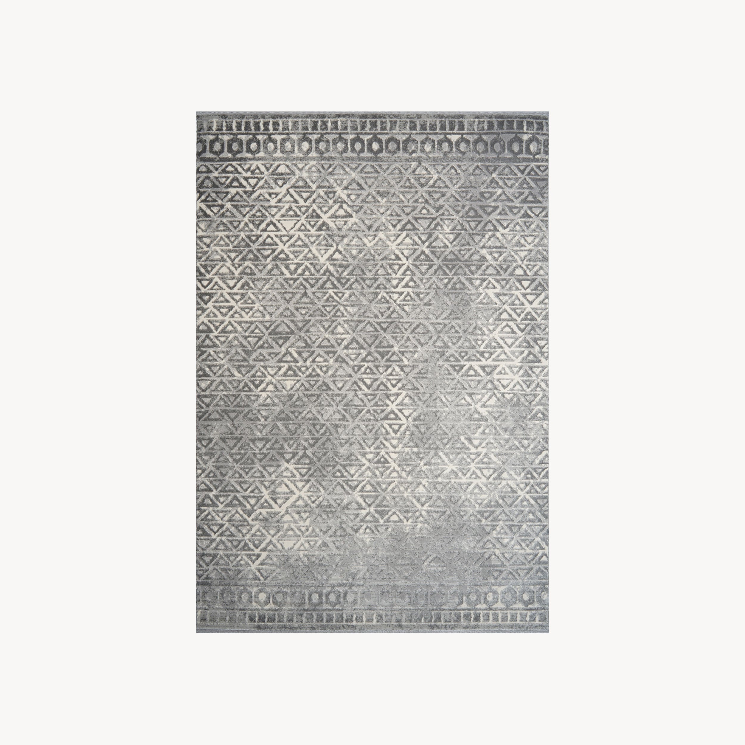 Rechthoekig tapijt Luna 160x230 cm, Grijs met geometrisch patroon