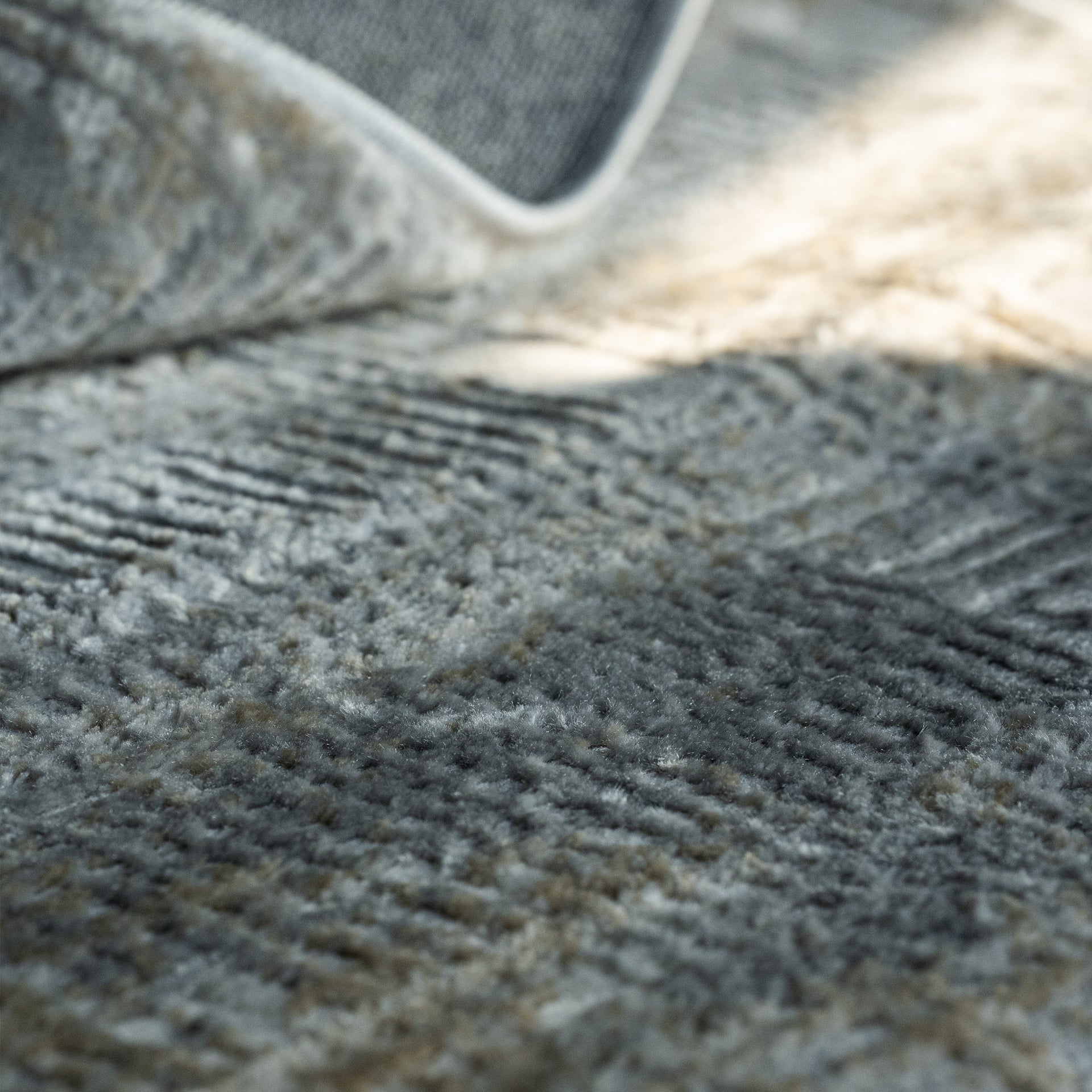 Rectangular rug Luna 79x114 in, Grey and Beige with abstract pattern - Set image 3