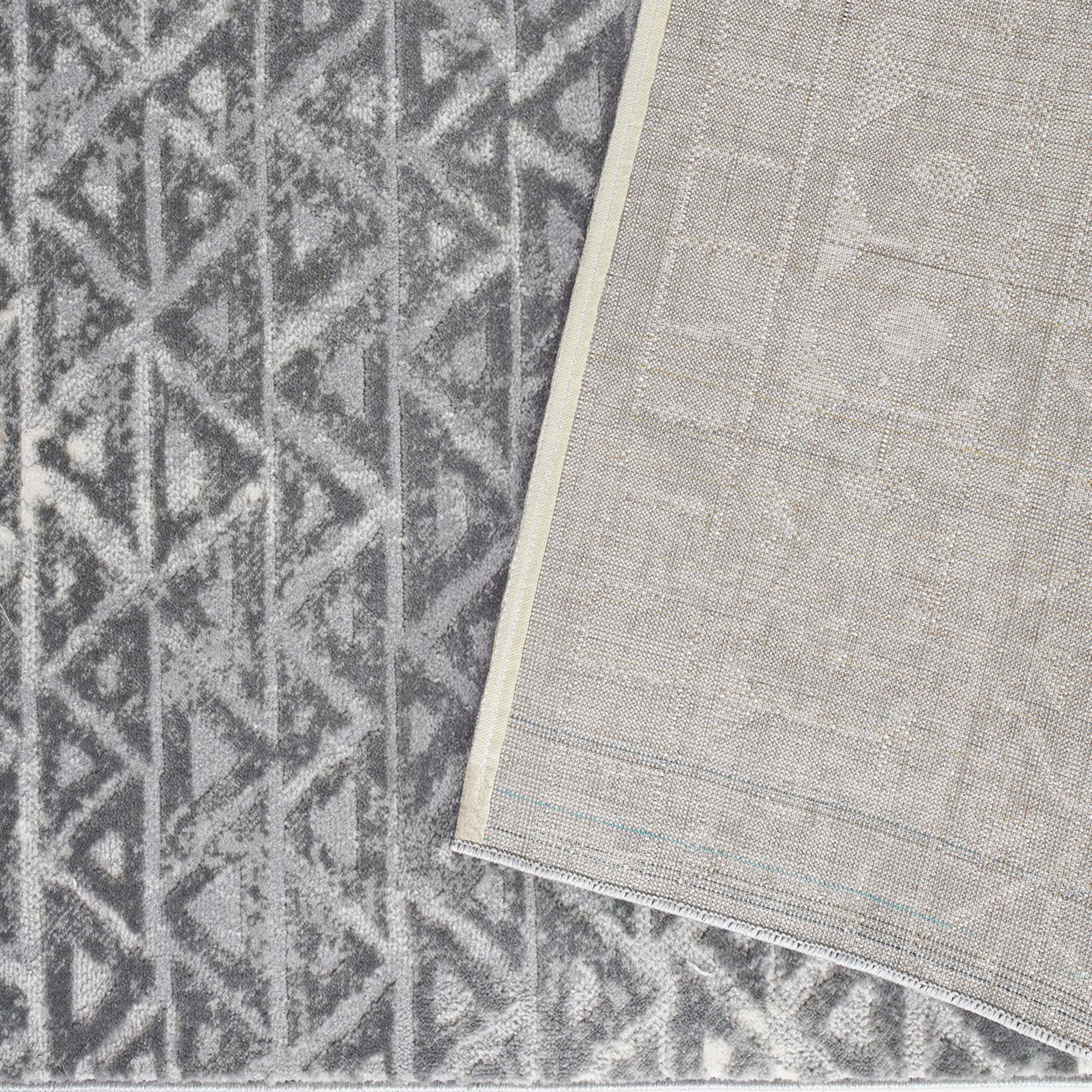 Rectangular rug Luna 200x290 cm, Grey with geometric pattern - Detail image 2