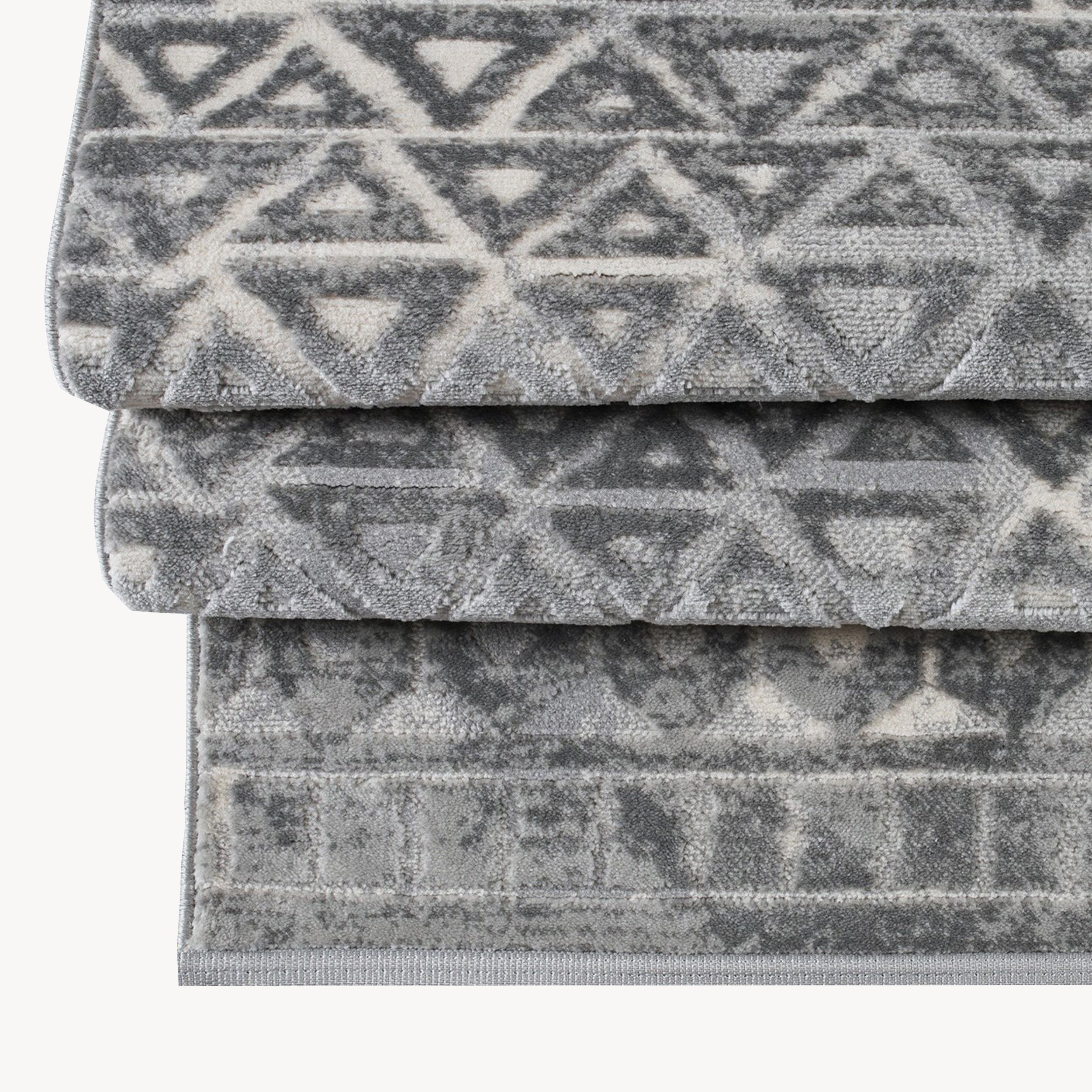 Rectangular rug Luna 200x290 cm, Grey with geometric pattern - Detail image 3
