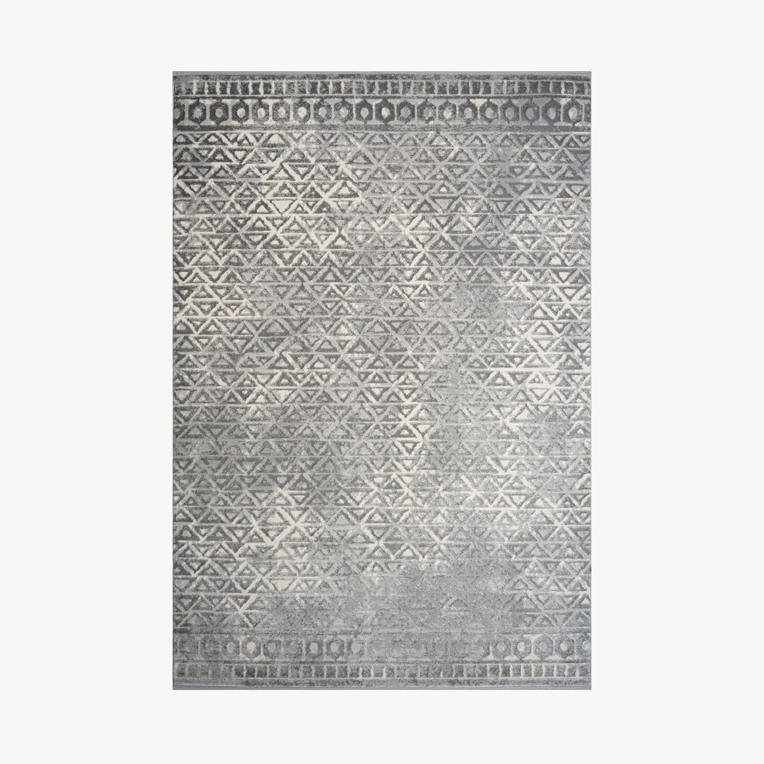 Rechthoekig tapijt Luna 200x290 cm, Grijs met geometrisch patroon