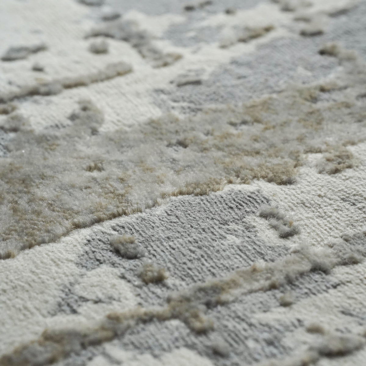 Alfombra redonda Luna de 119 cm, gris y beige con estampado abstracto - Imagen de detalle 7