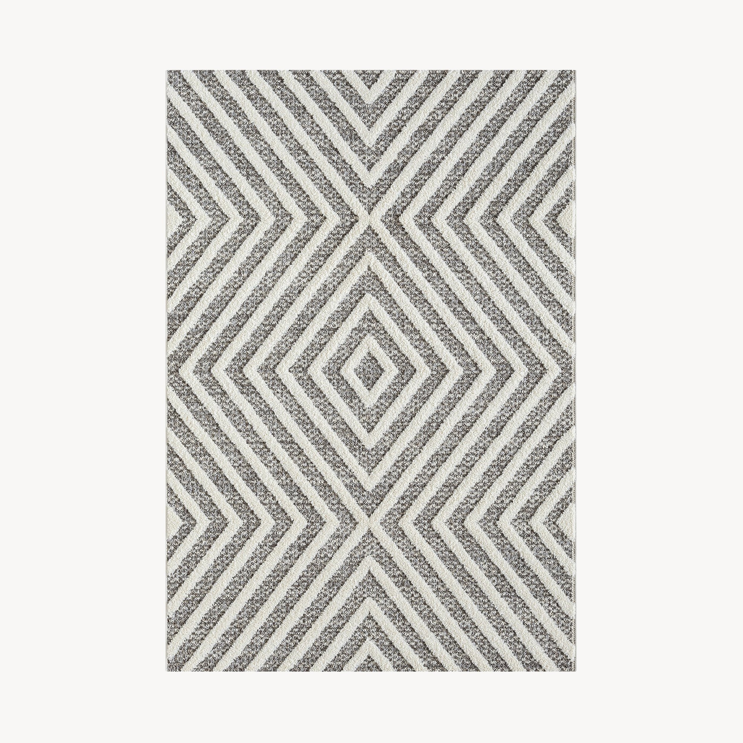 Rectangular rug Maya 200x290 cm, Cream with Aztec pattern - Main image