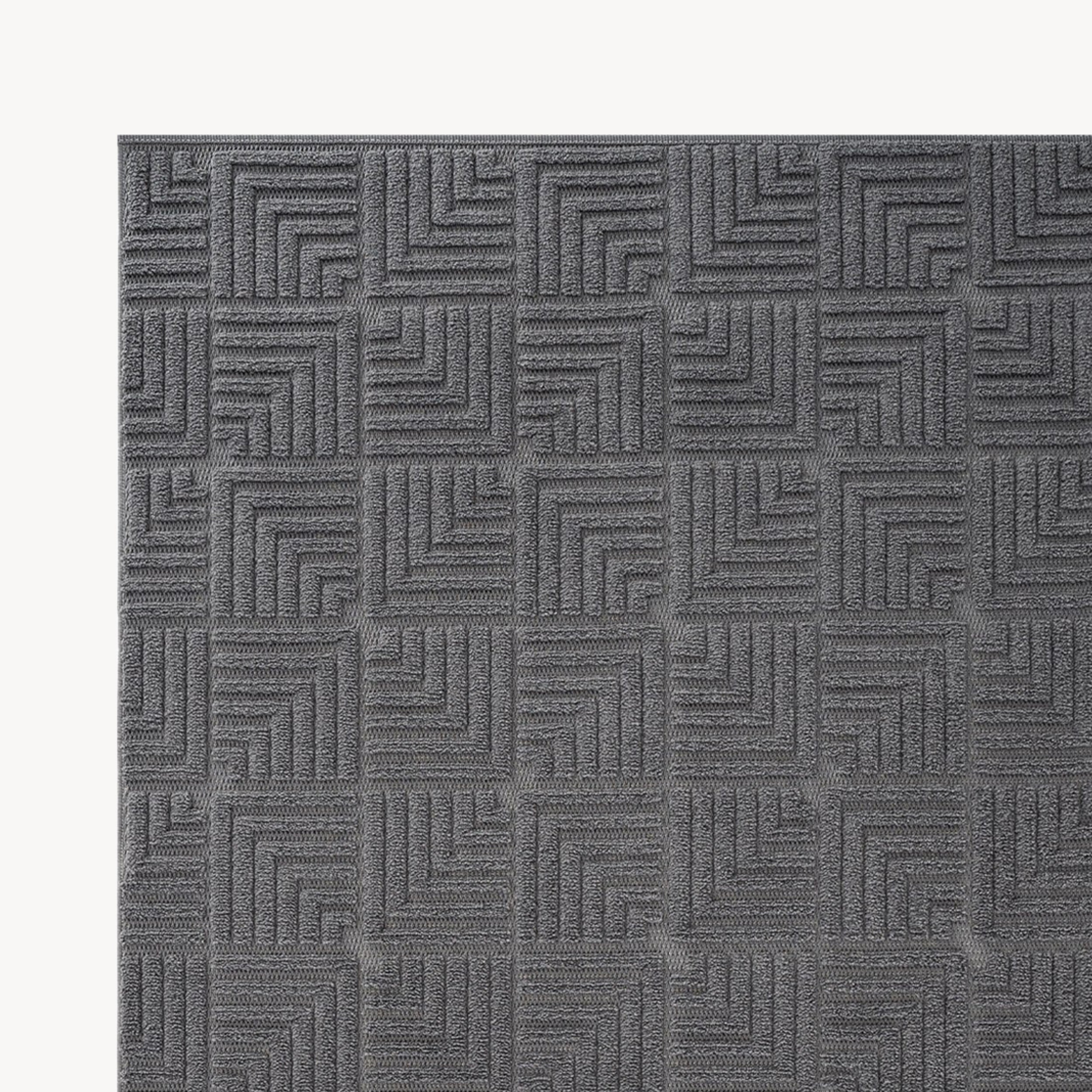 Tapis rectangulaire Pietro 160x230 cm, Anthracite avec motif géométrique rectangulaire