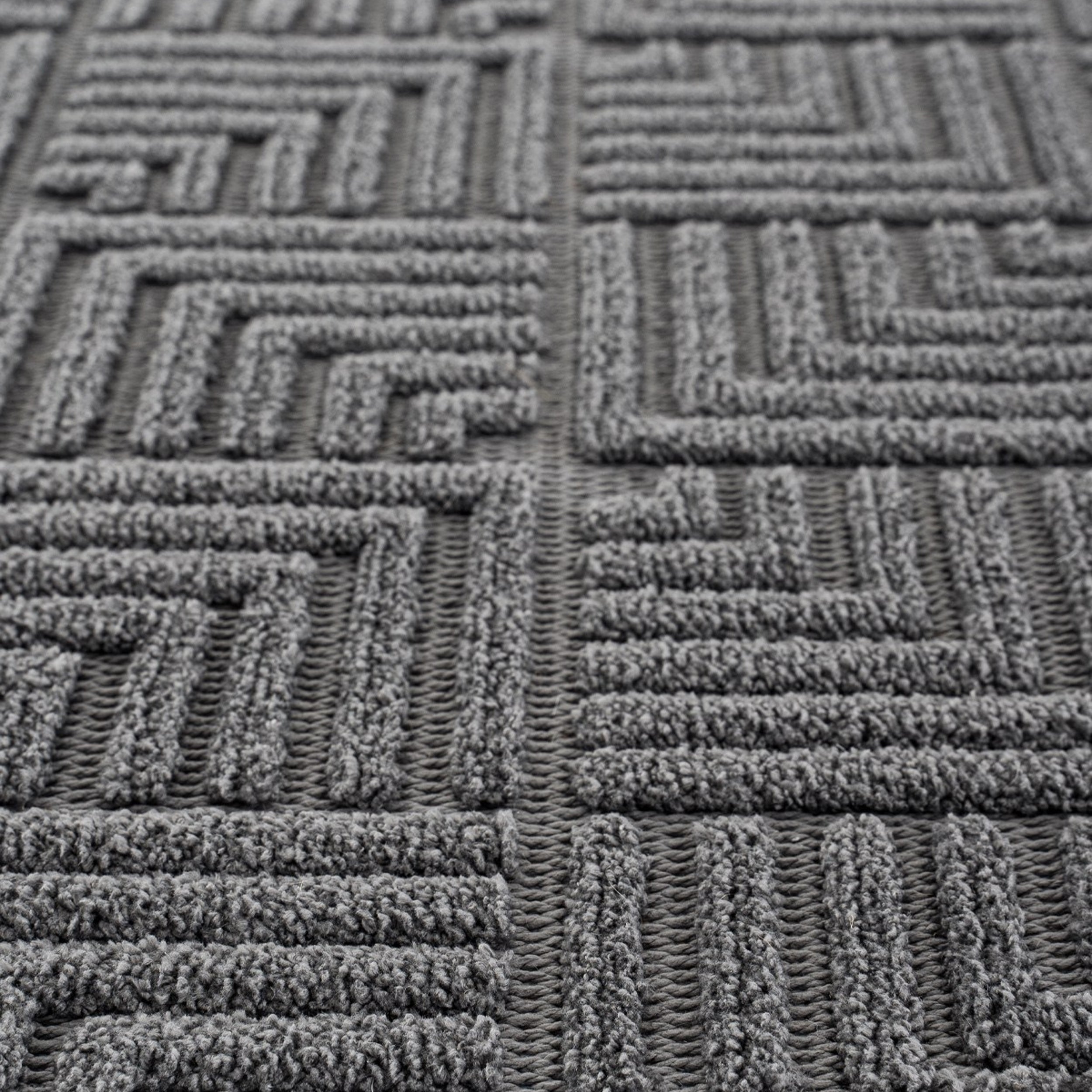 Rectangular rug Pietro 160x230 cm, Anthracite with rectangular geometric pattern - Detail image 3