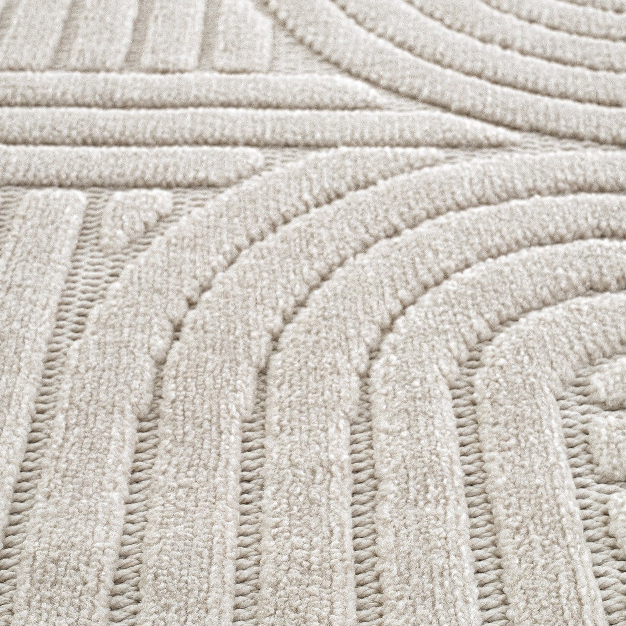 Tapis rectangulaire Pietro 200x290 cm, Beige avec motif géométrique circulaire - Detail image 4