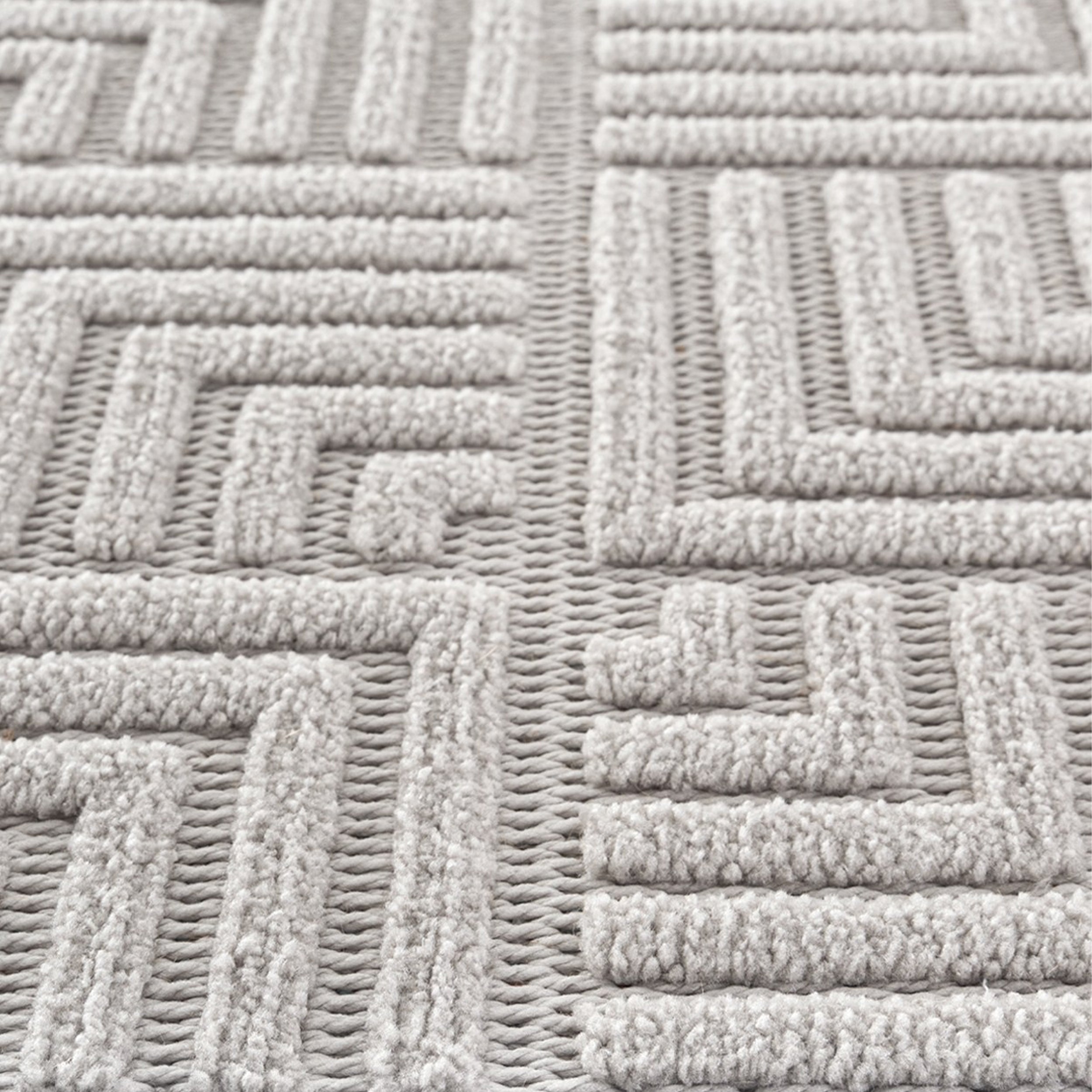 Tapis rectangulaire Pietro 200x290 cm, Gris avec motif géométrique rectangulaire - Detail image 3