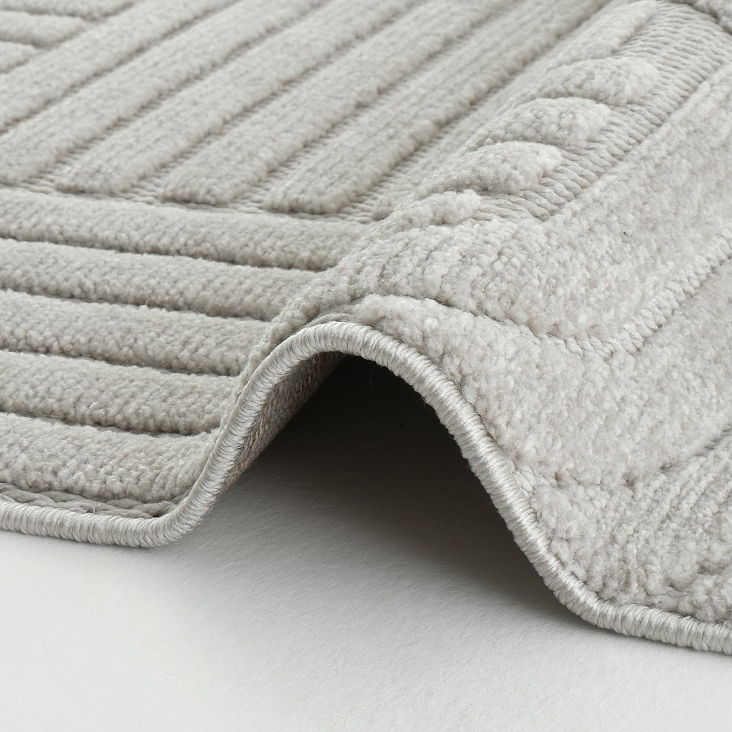 Rectangular rug Pietro 63x91 in, Gray with circular geometric pattern - Detail image 4