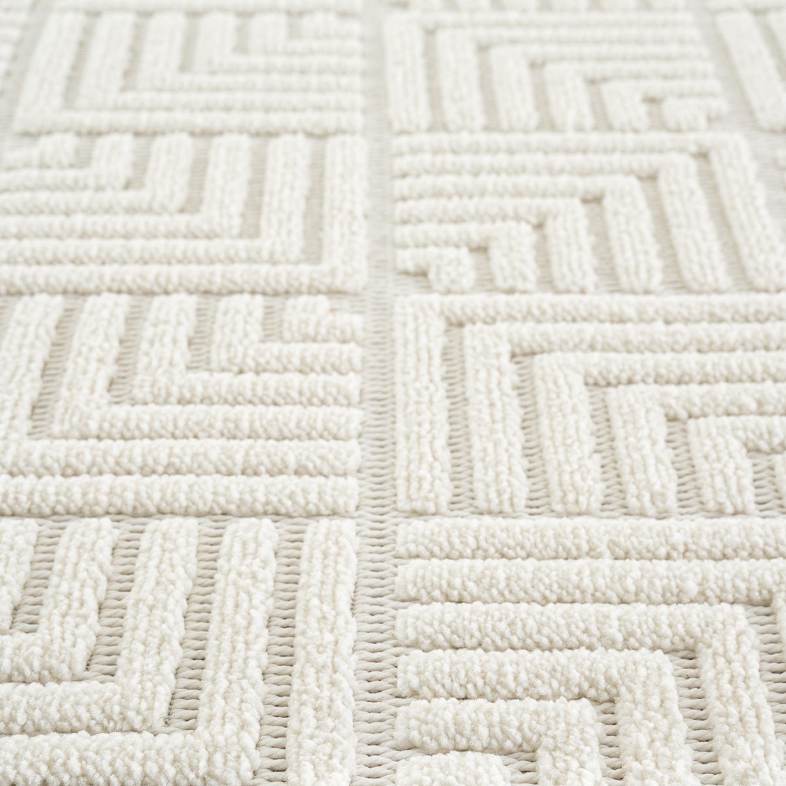 Rectangular rug Pietro 200x300 cm, Cream with rectangular geometric pattern - Detail image 3