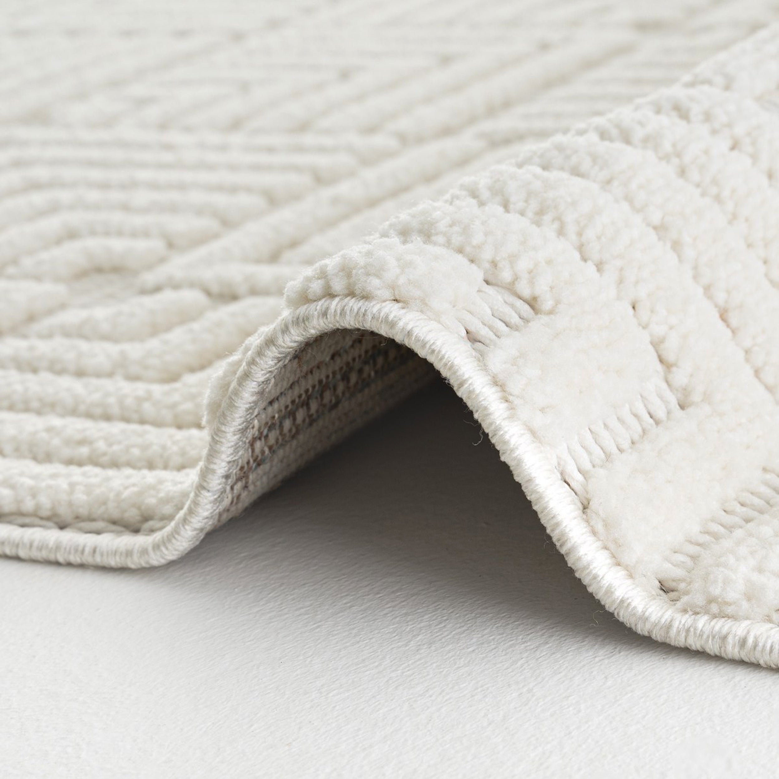 Rectangular rug Pietro 200x300 cm, Cream with rectangular geometric pattern - Detail image 4