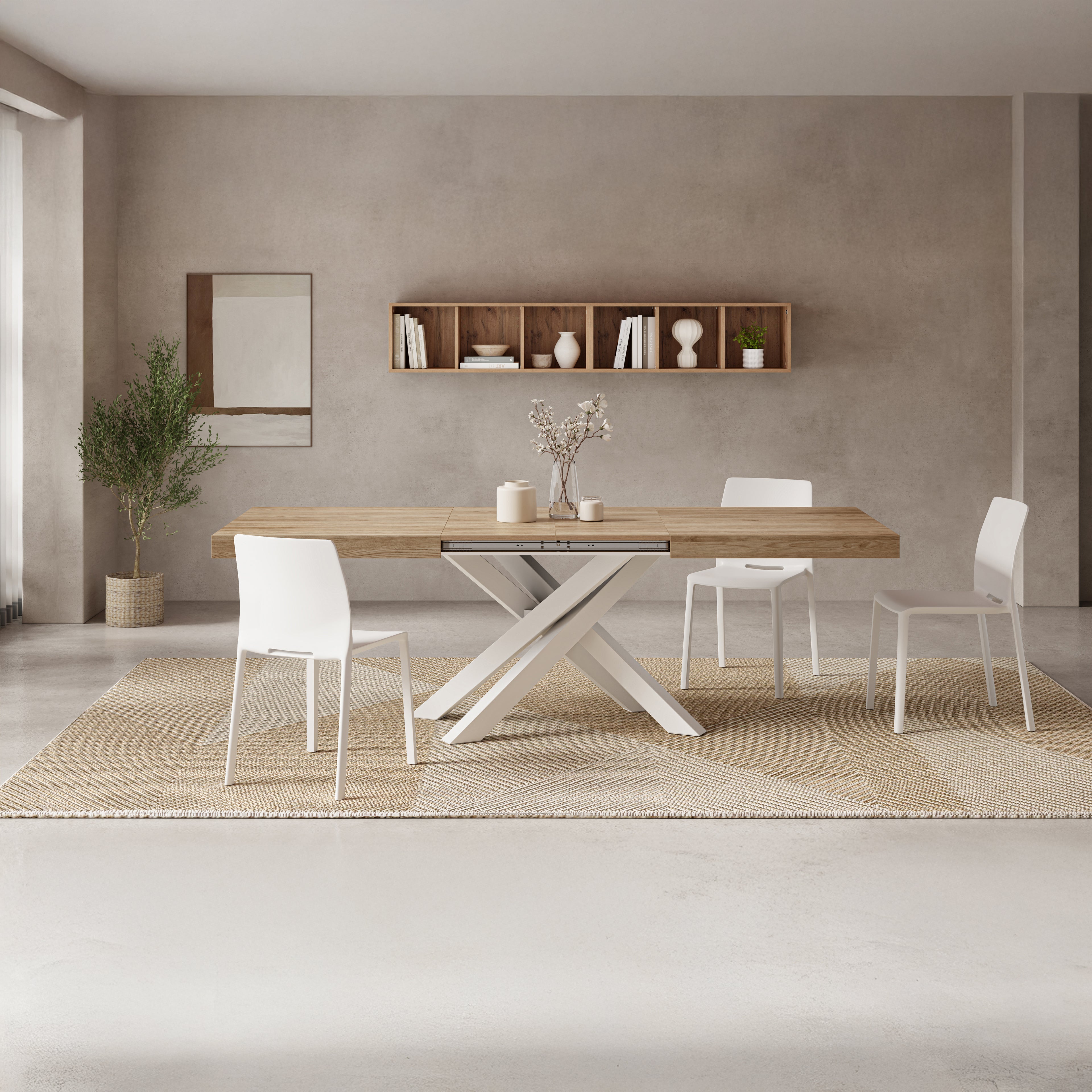 Rectangular rug Vera 200x290 cm, Beige with triangular pattern - Set image 2