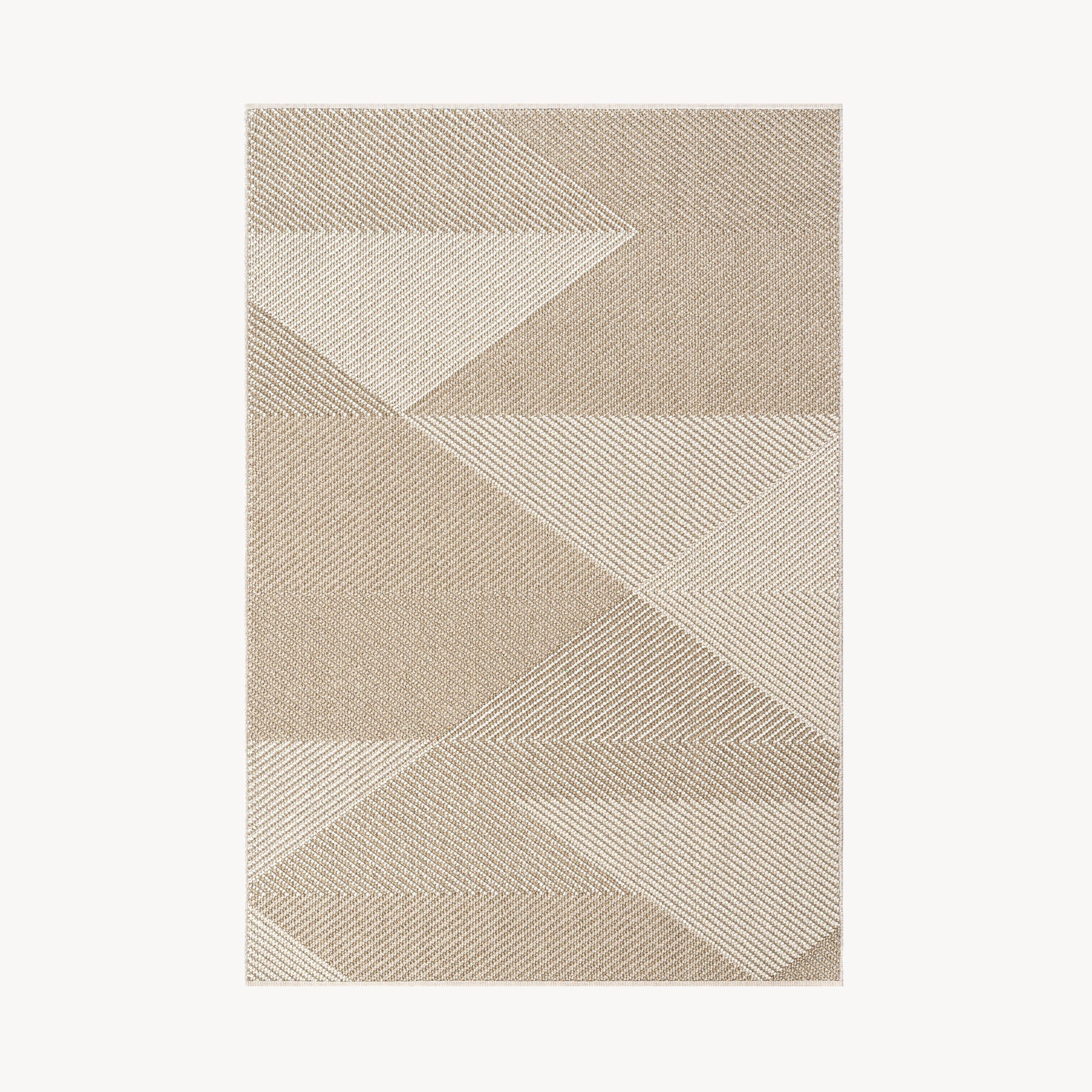 Rechthoekig tapijt Vera 200x290 cm, Beige met driehoekig patroon