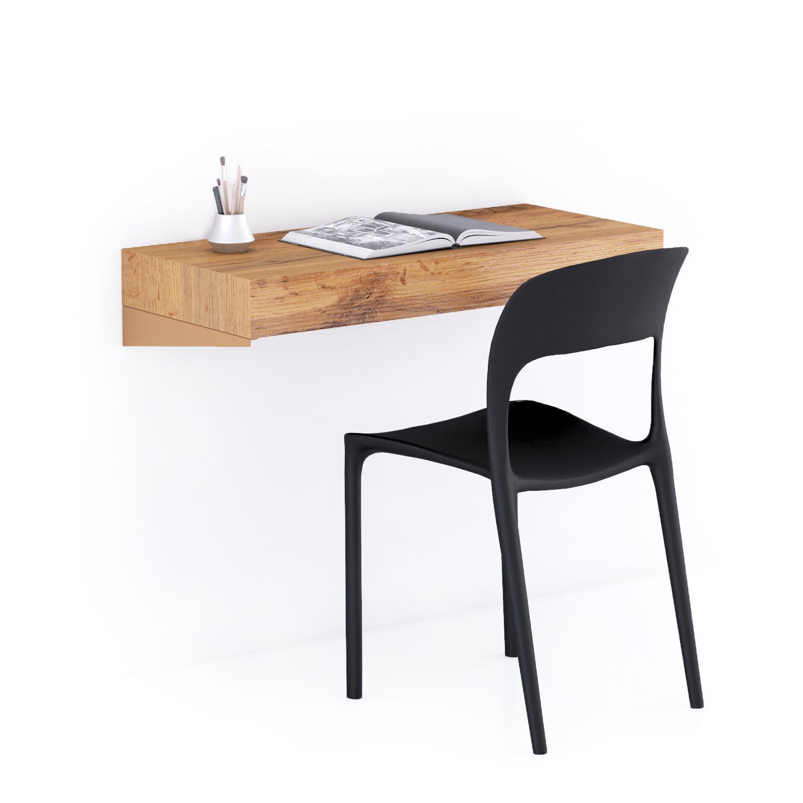 Scrivania sospesa a muro Evolution 90x40, Rovere Rustico - Immagine principale