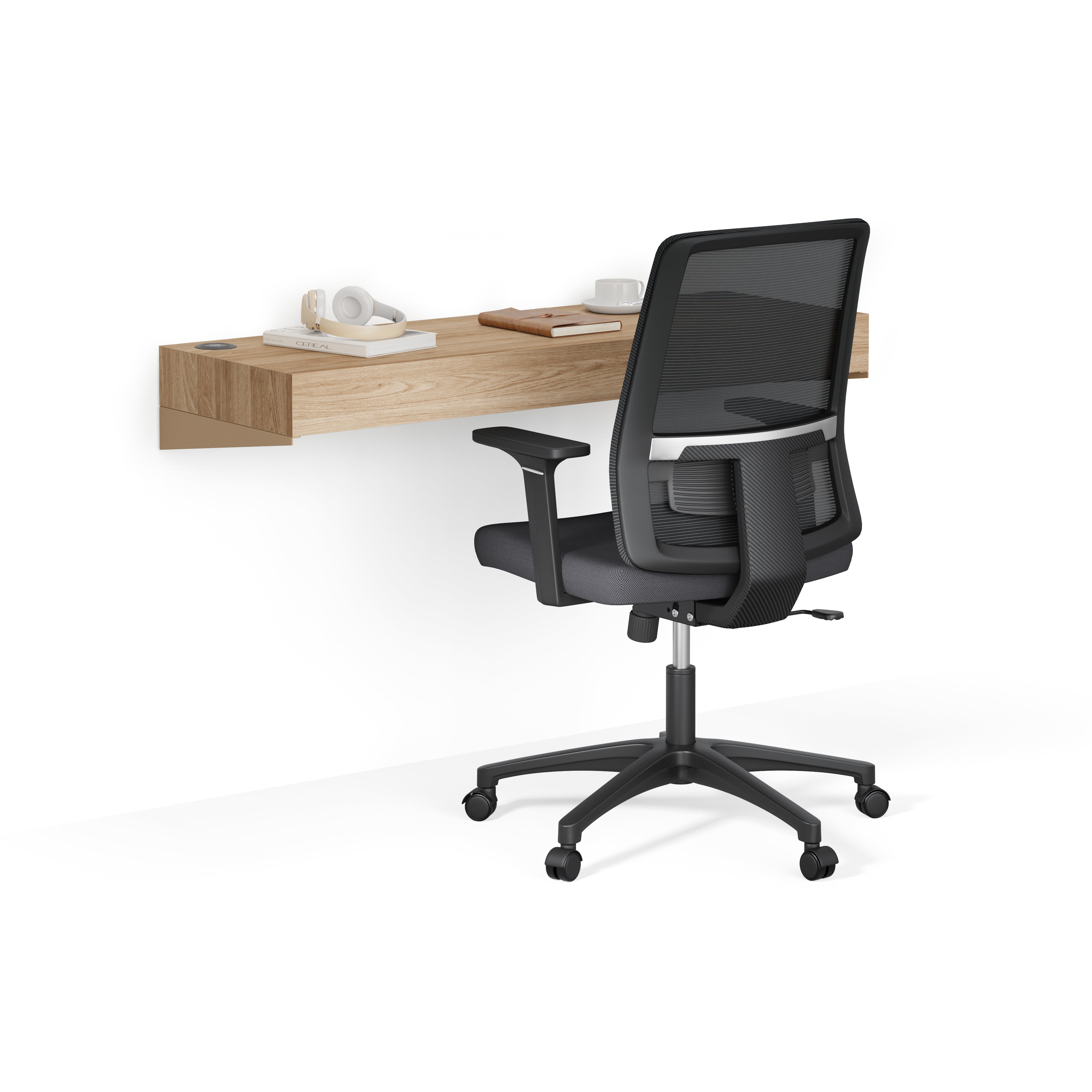 Birou suspendat de perete Evolution 120x40, Stejar Natural cu Încărcător Wireless - Main image
