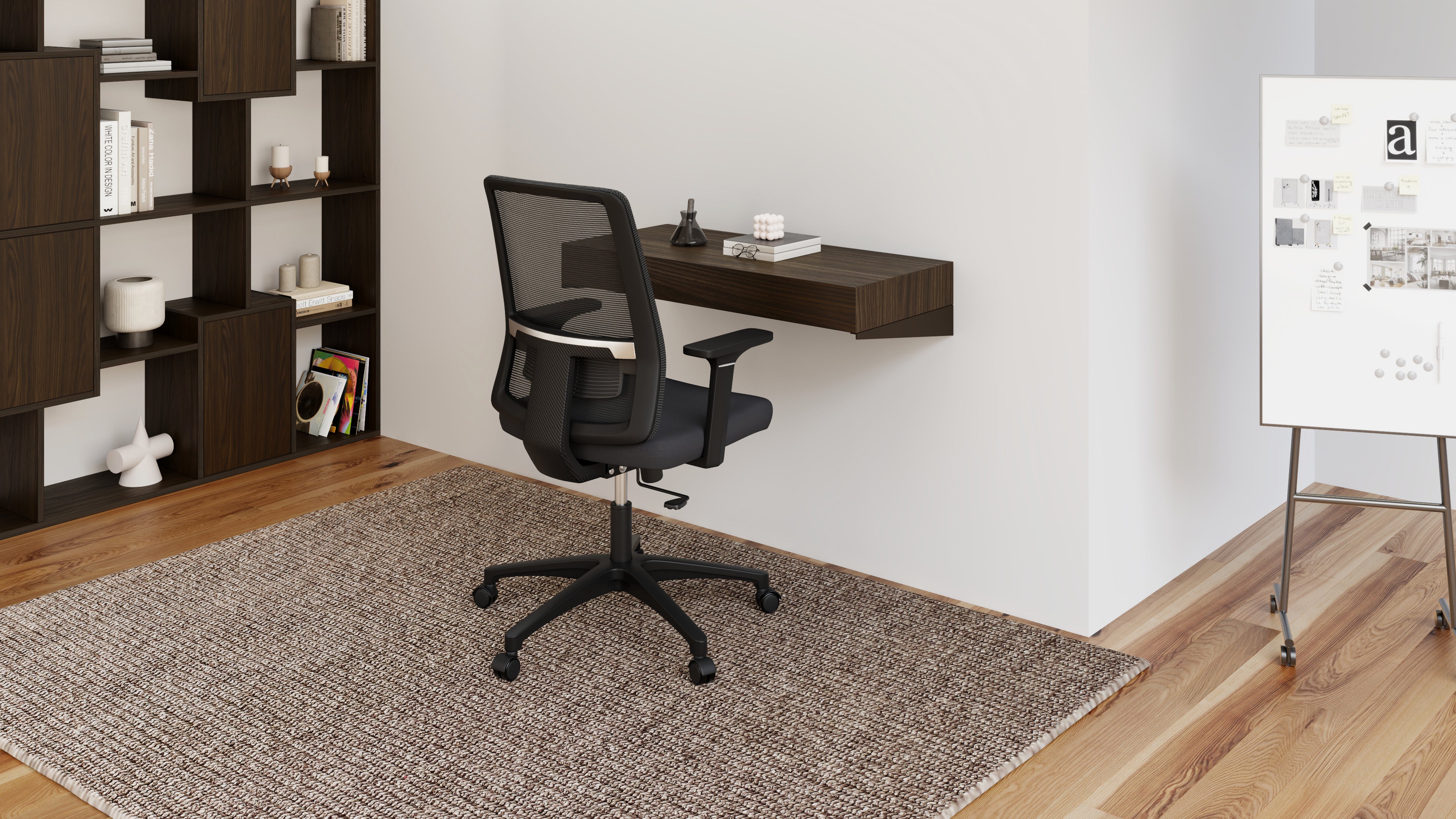 Bureau suspendu Evolution 90x40, Noyer Américain - Set image 1