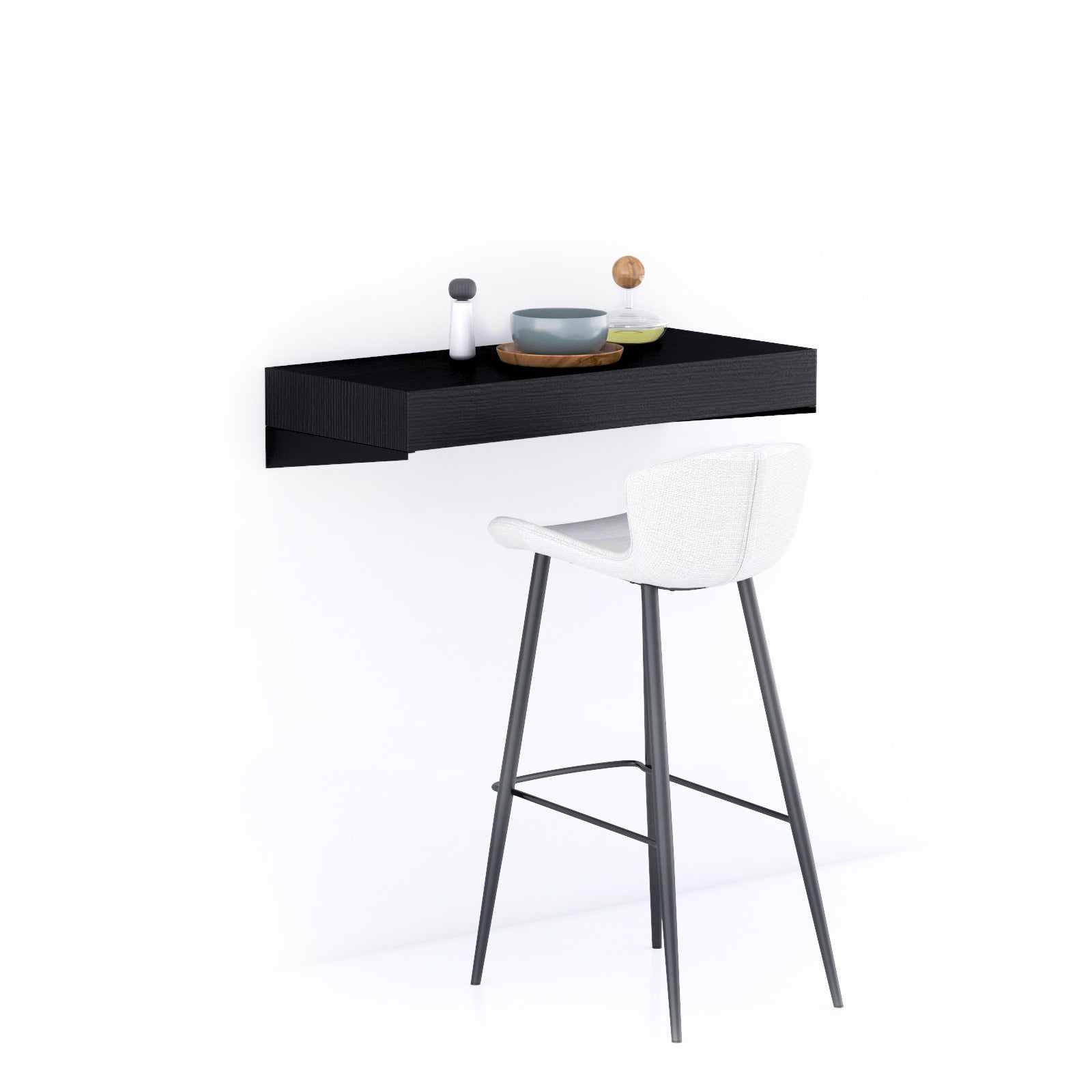 Mensolone Da Bar Evolution 90x40, Nero Frassino - Immagine principale
