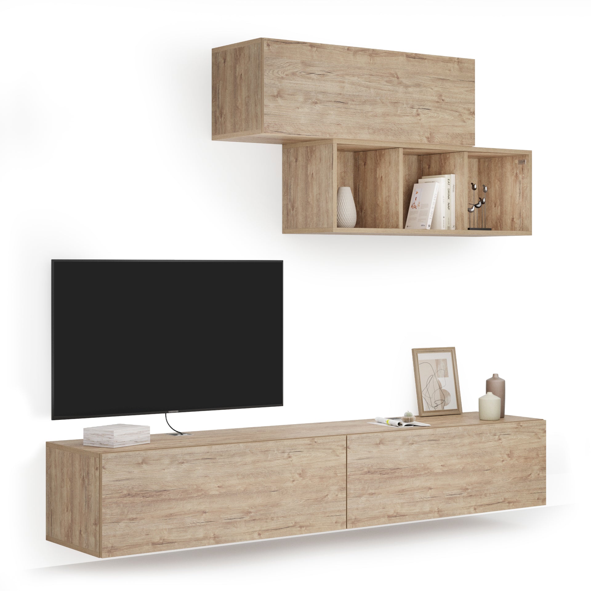 Parede de Tv Easy 3, carvalho, 208x44x185 cm - Detail image 2