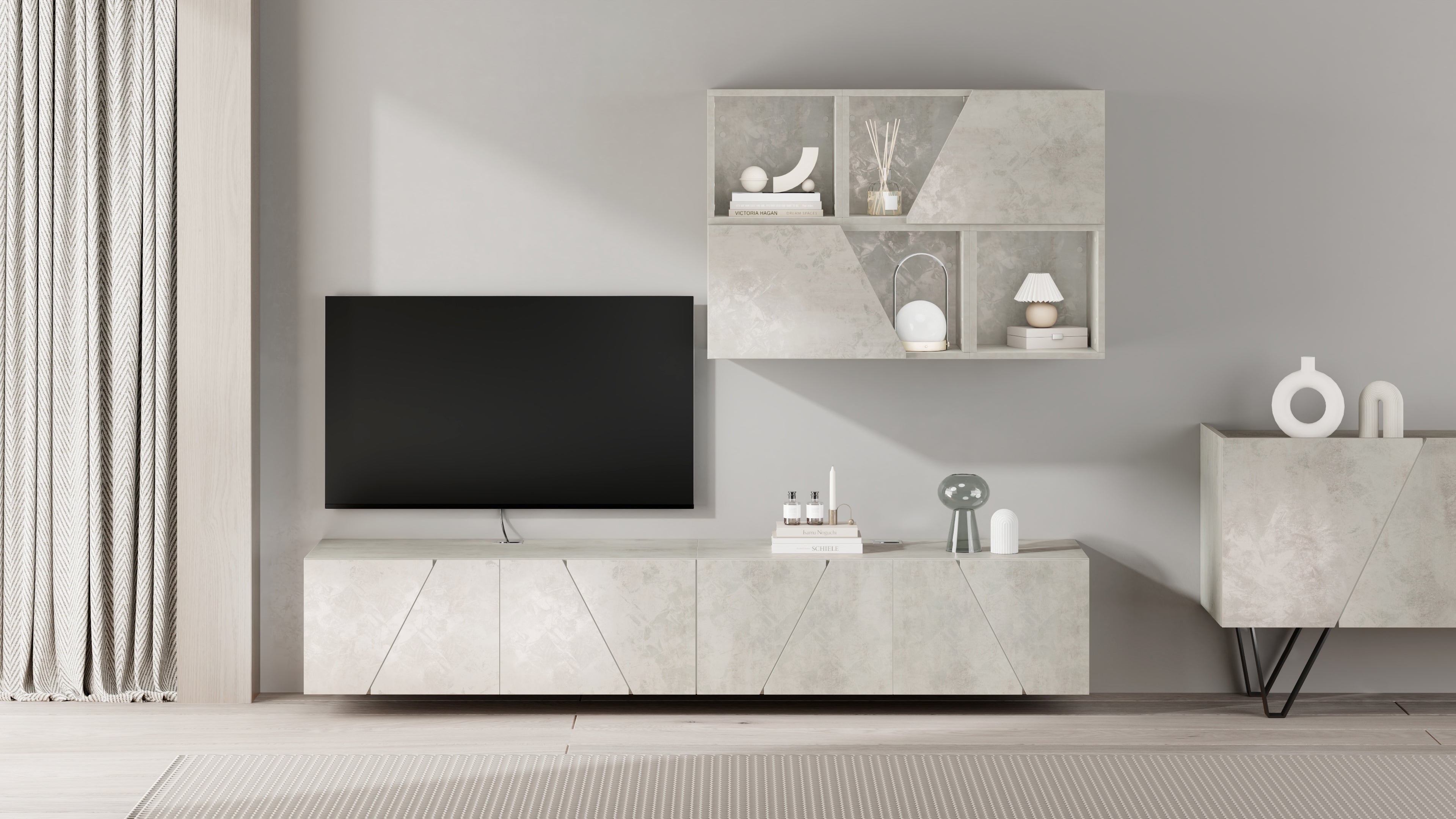 Pensile X 36 Senza Anta, Grigio Cemento - Immagine ambientata 1