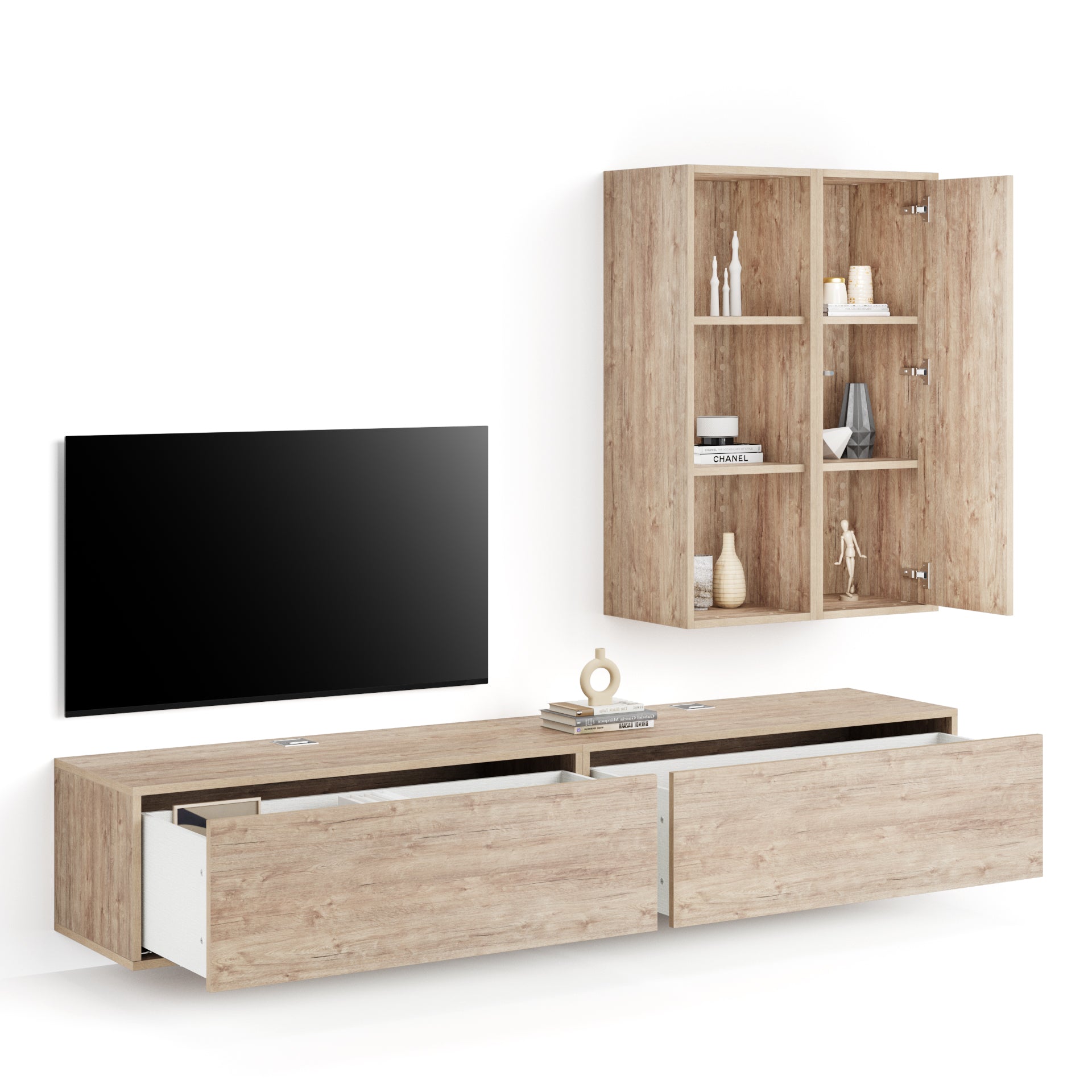 Wohnzimmerwand Iacopo 7, Eiche, 208x42x156 cm