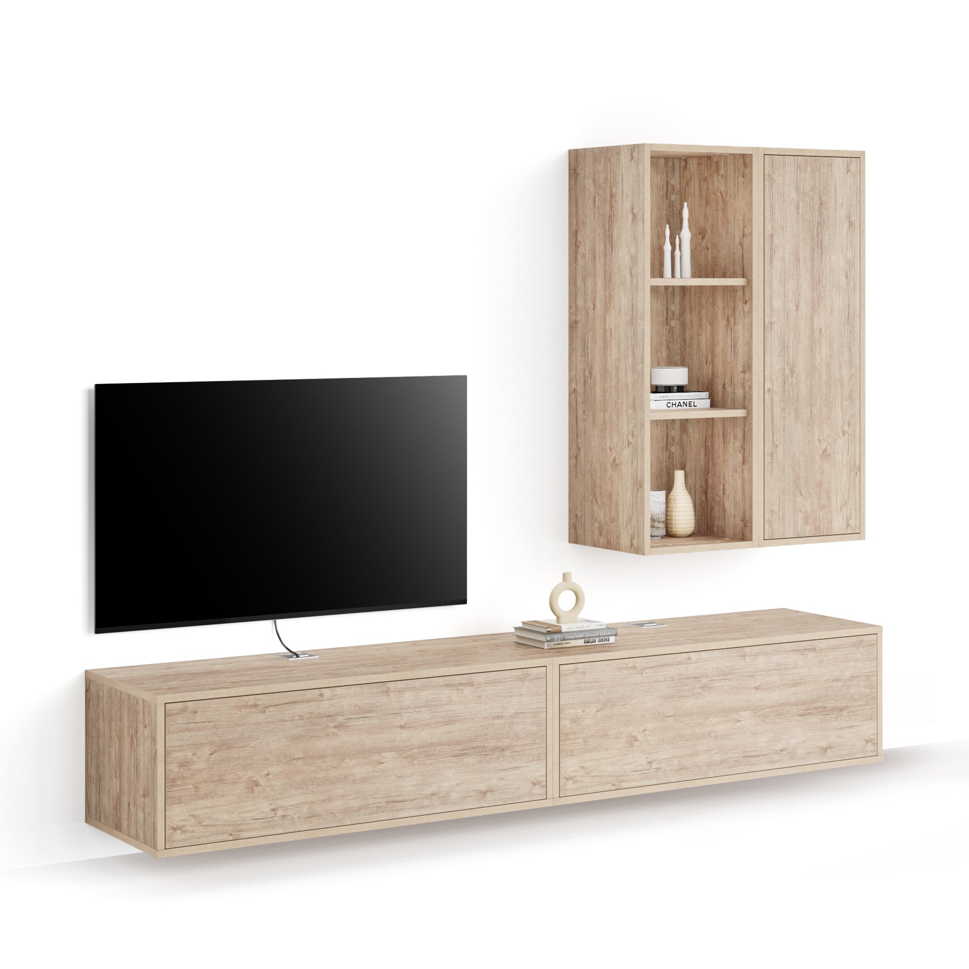 Parede de Tv Iacopo 7, carvalho, 208x42x156 cm - Main image