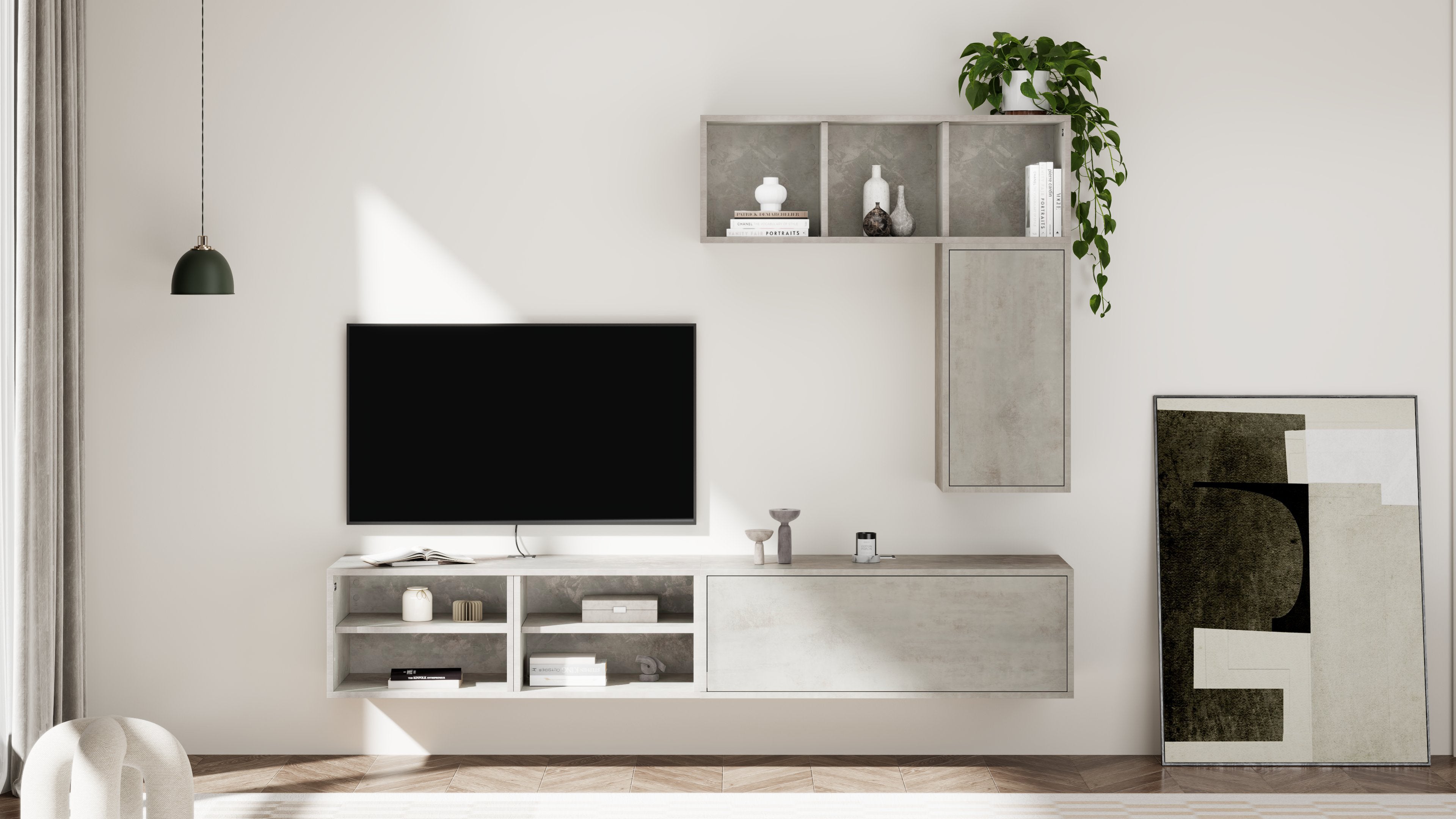 Unidad de pared X 104, color cemento gris - Set image 2