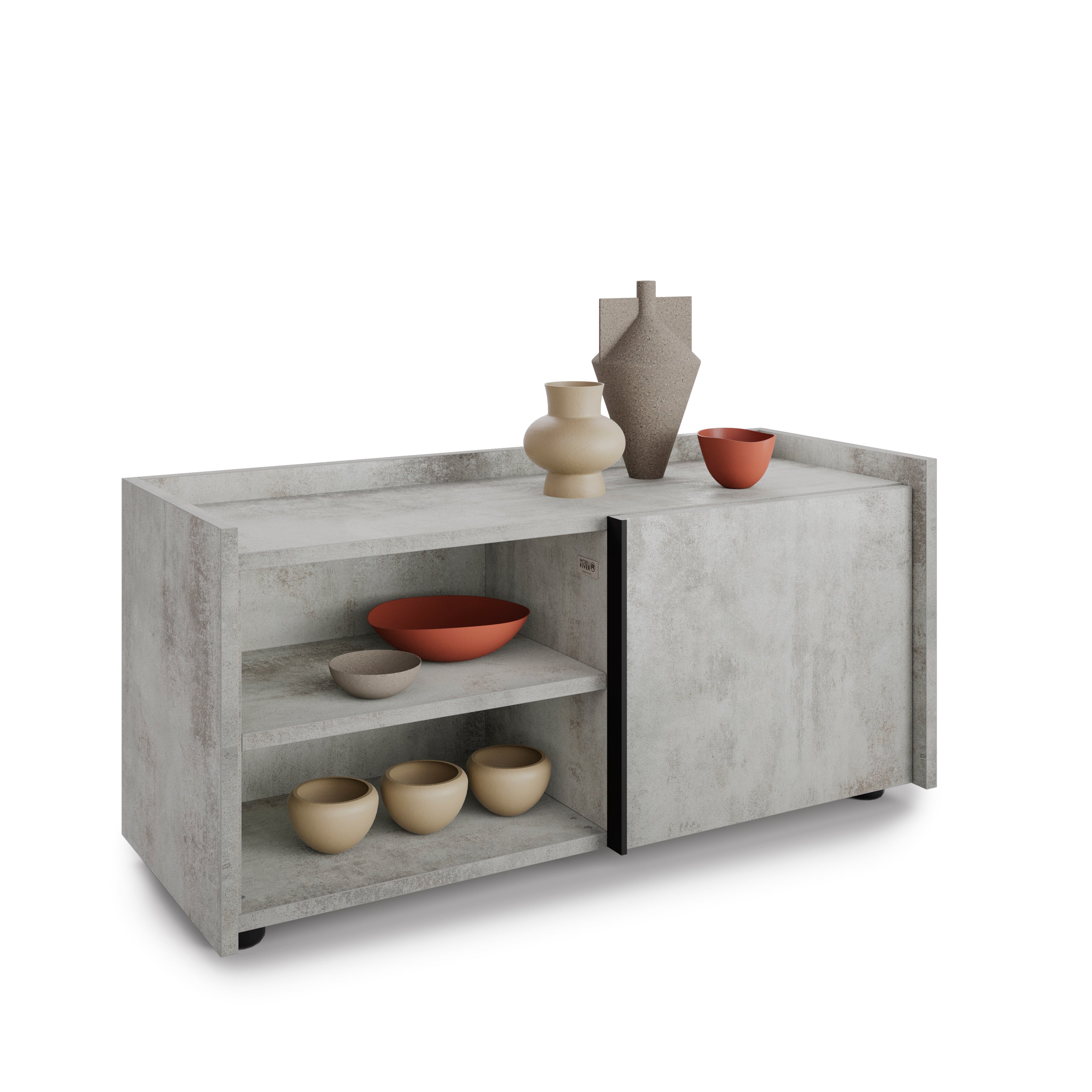 Mueble Bajo Romina (93,6x36x44 cm), con 1 Puerta, Gris Cemento - Detail image 1