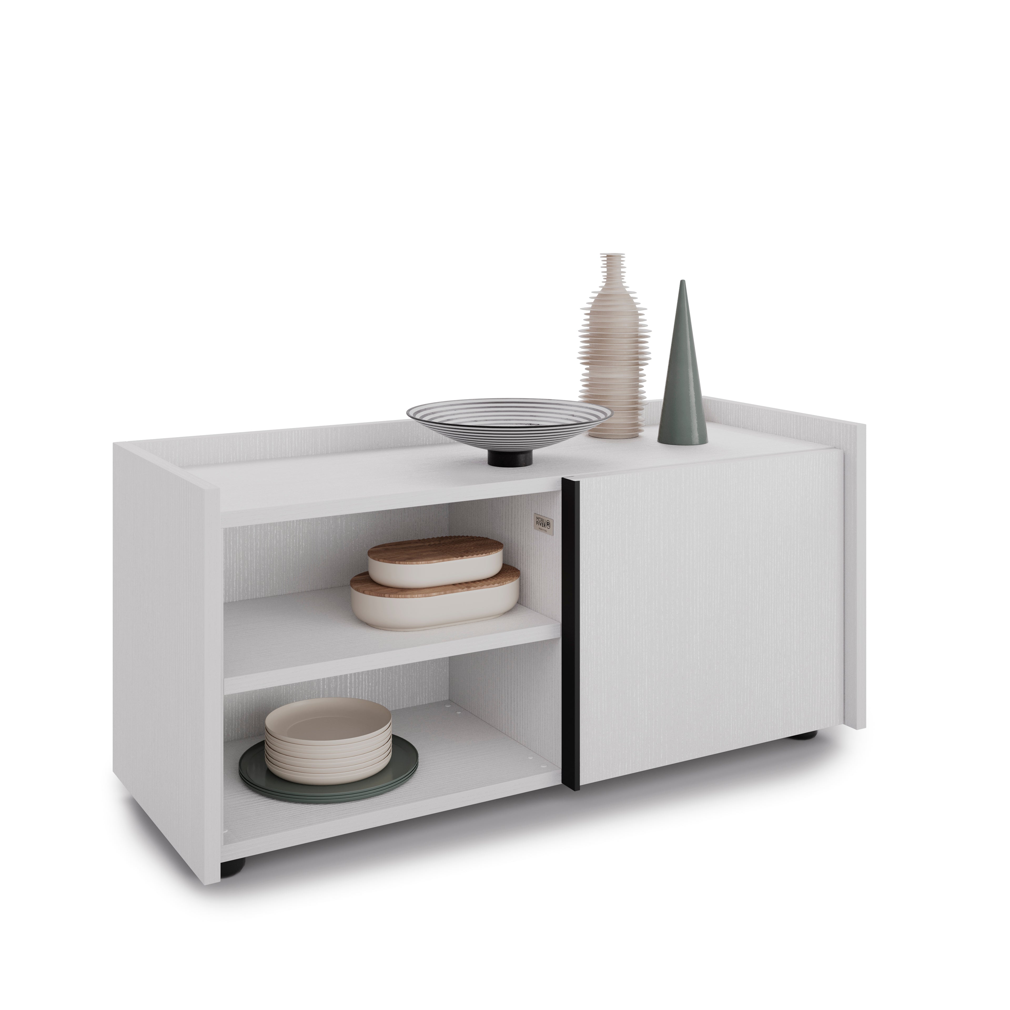 Mueble Bajo Romina (93,6x36x44 cm), con 1 Puerta, Fresno Blanco - Detail image 1