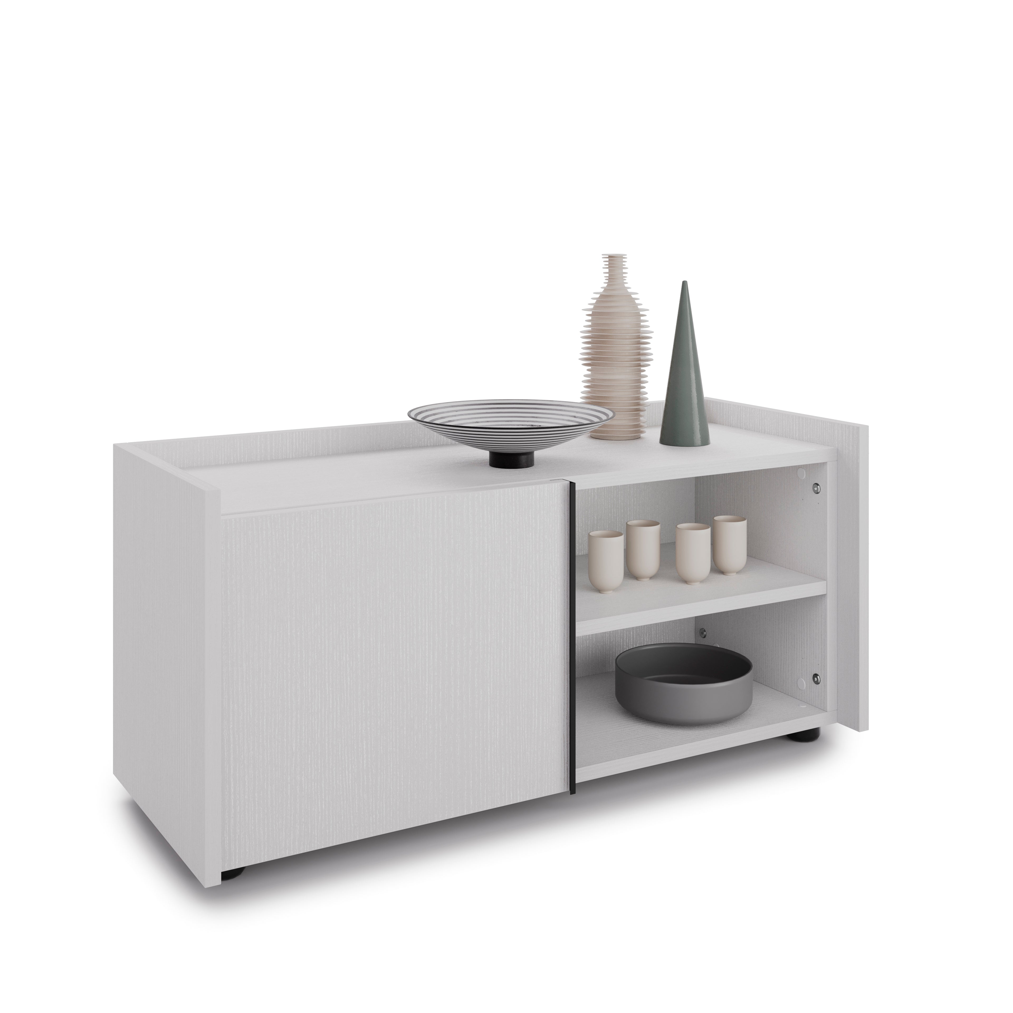 Mueble Bajo Romina (93,6x36x44 cm), con 1 Puerta, Fresno Blanco - Detail image 2