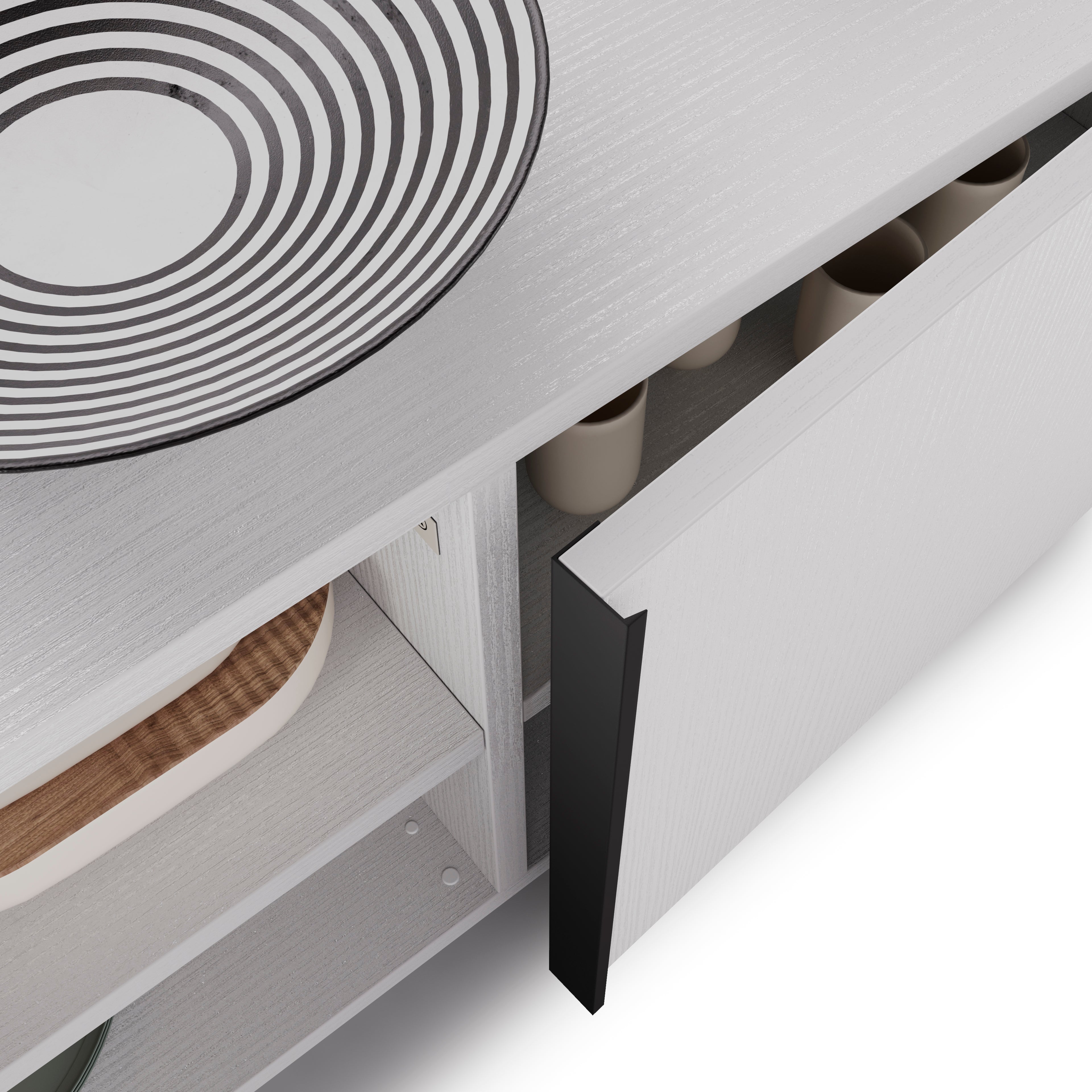 Mueble Bajo Romina (93,6x36x44 cm), con 1 Puerta, Fresno Blanco - Detail image 3