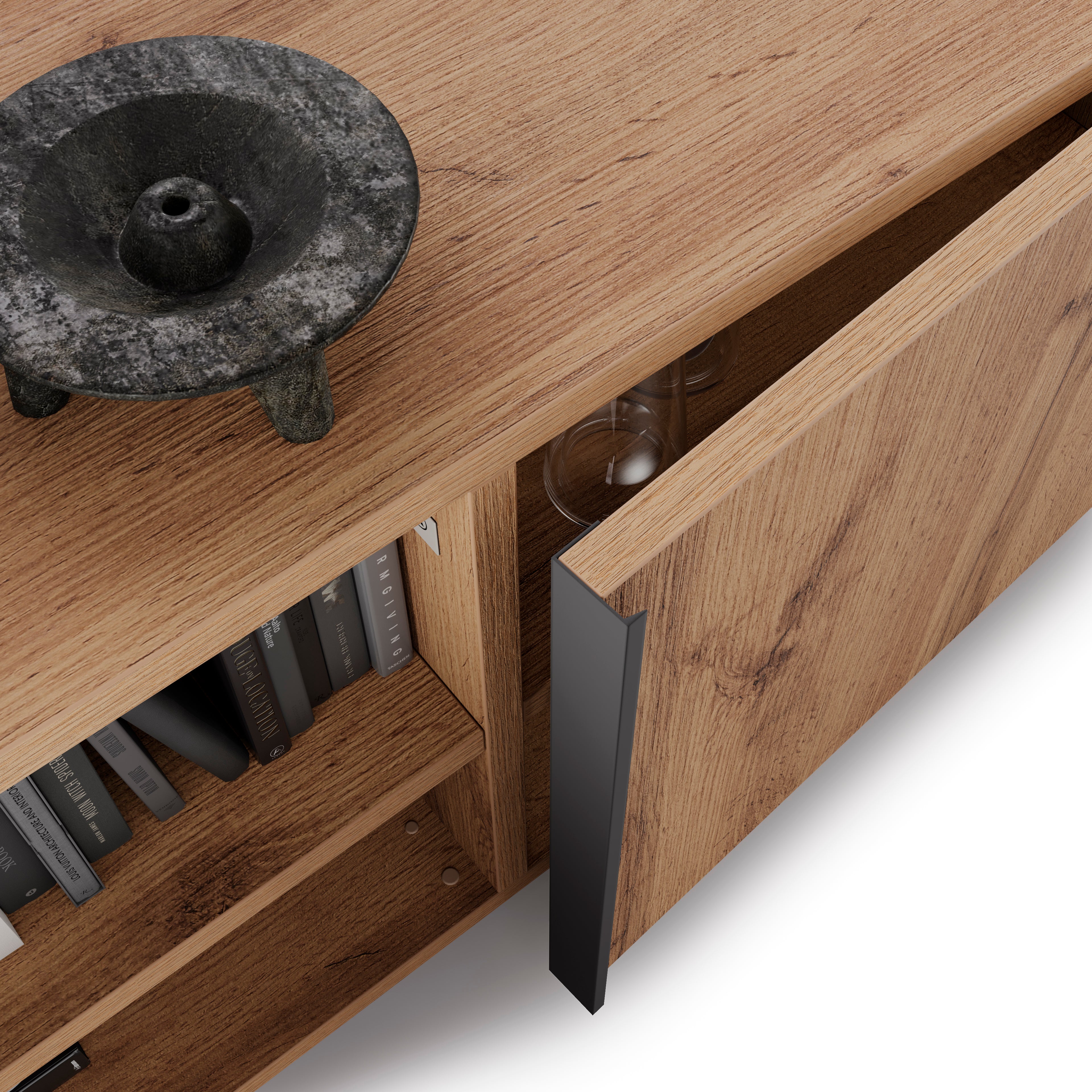 Mueble Bajo Romina (93,6x36x44 cm), con 1 Puerta, Madera Rústica - Detail image 3