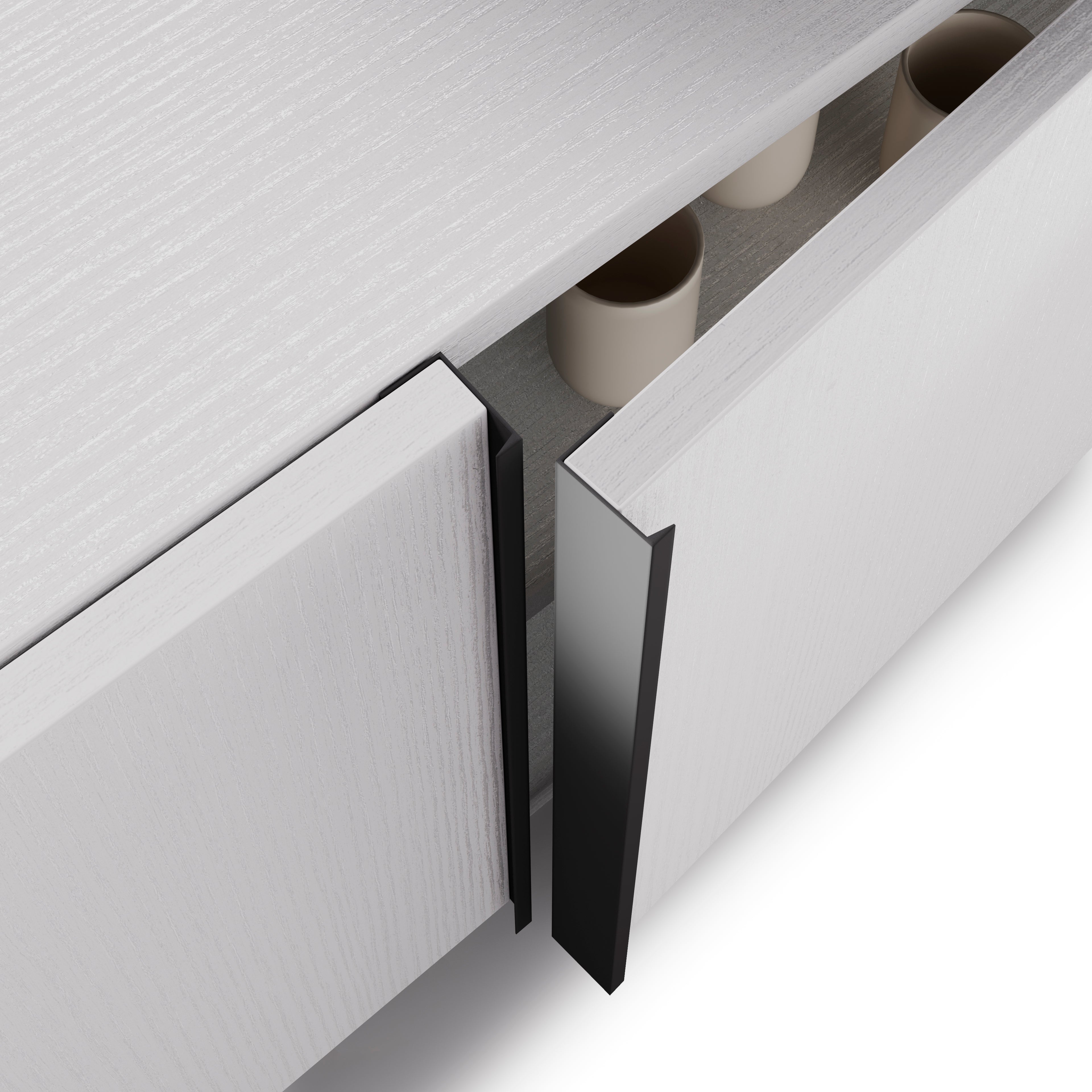 Lowboard Romina (273,6x36x44 cm), 4 Türen, Esche Weiß - Detail image 2