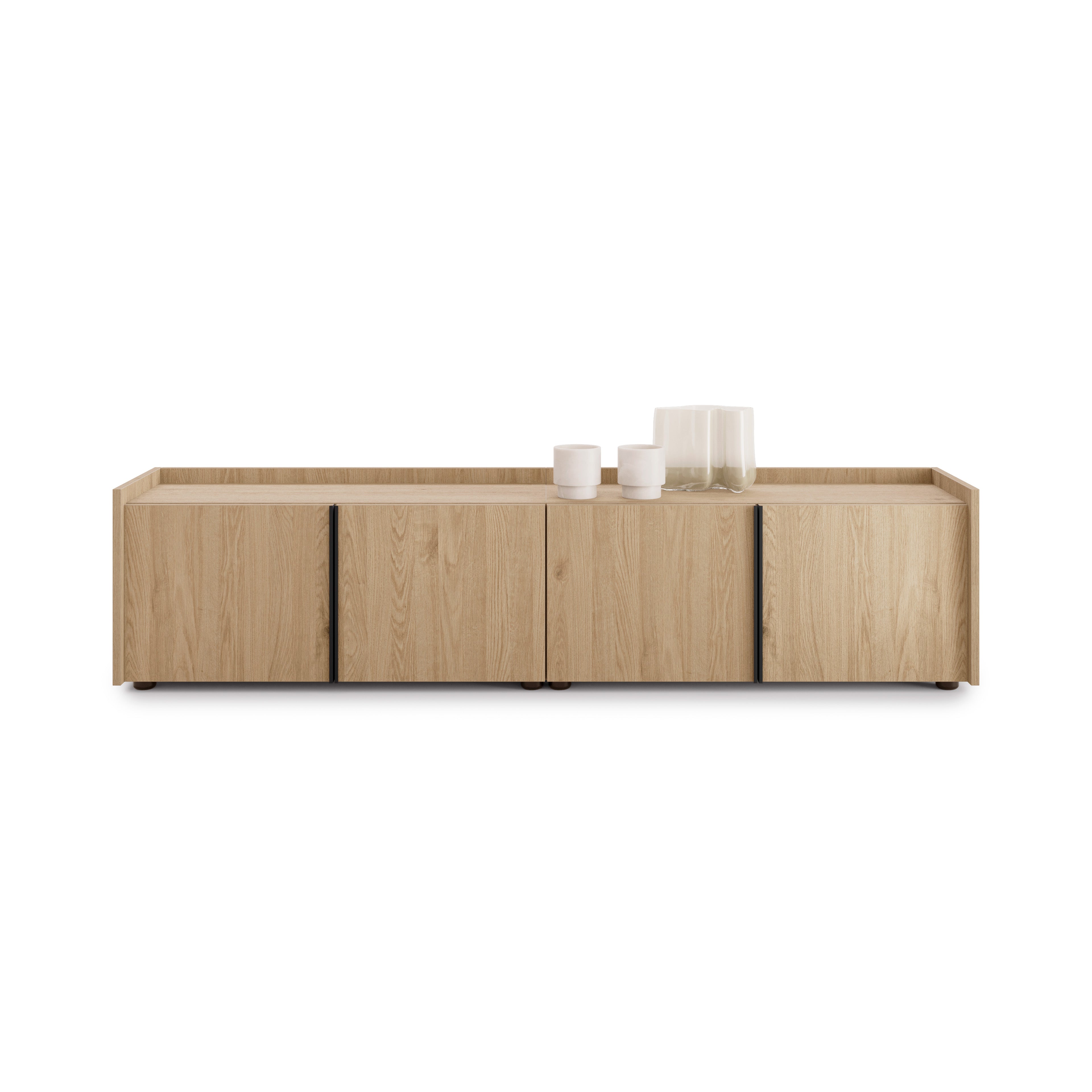 Mobile Basso Romina (183,6x36x44 cm), 4 Ante, Rovere Naturale
