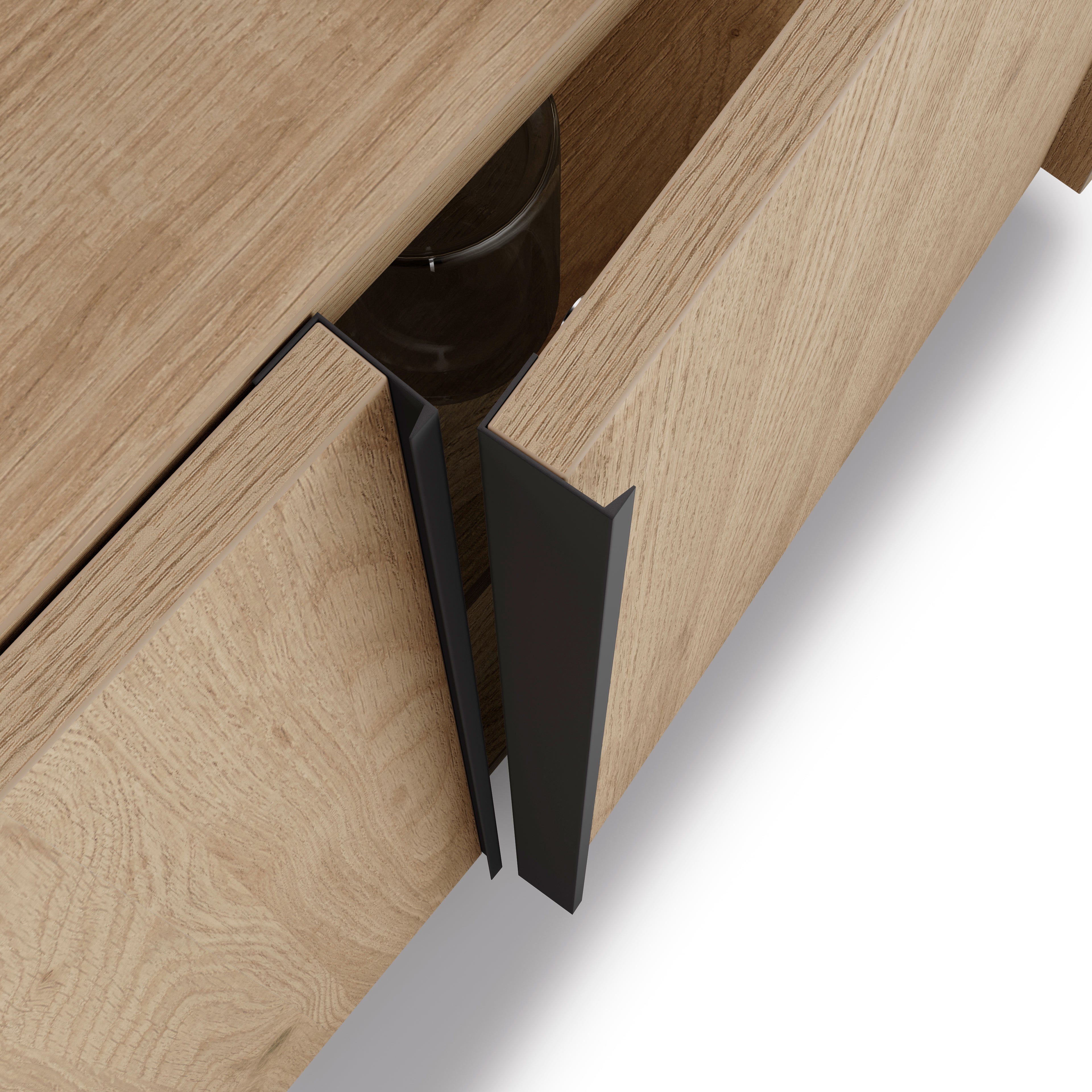 Lowboard Romina (273,6x36x70 cm), 4 Türen, Wildeiche - Detail image 2