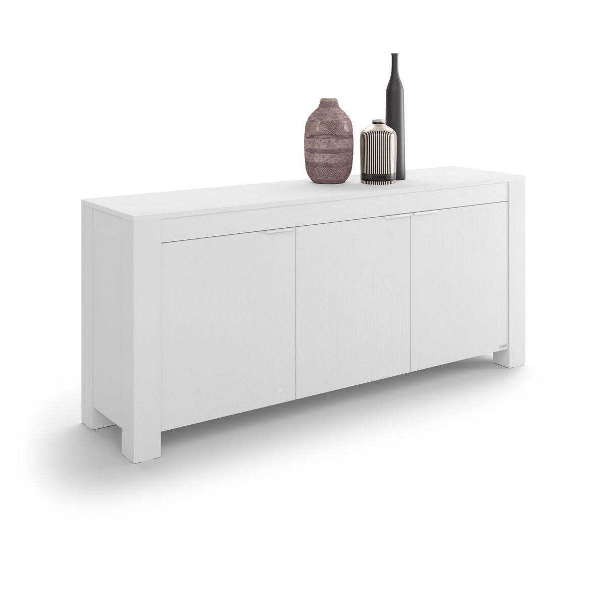 Buffet bas 3 portes Rachele, (180x45x80 cm), Frêne Blanc - Image de détail 2