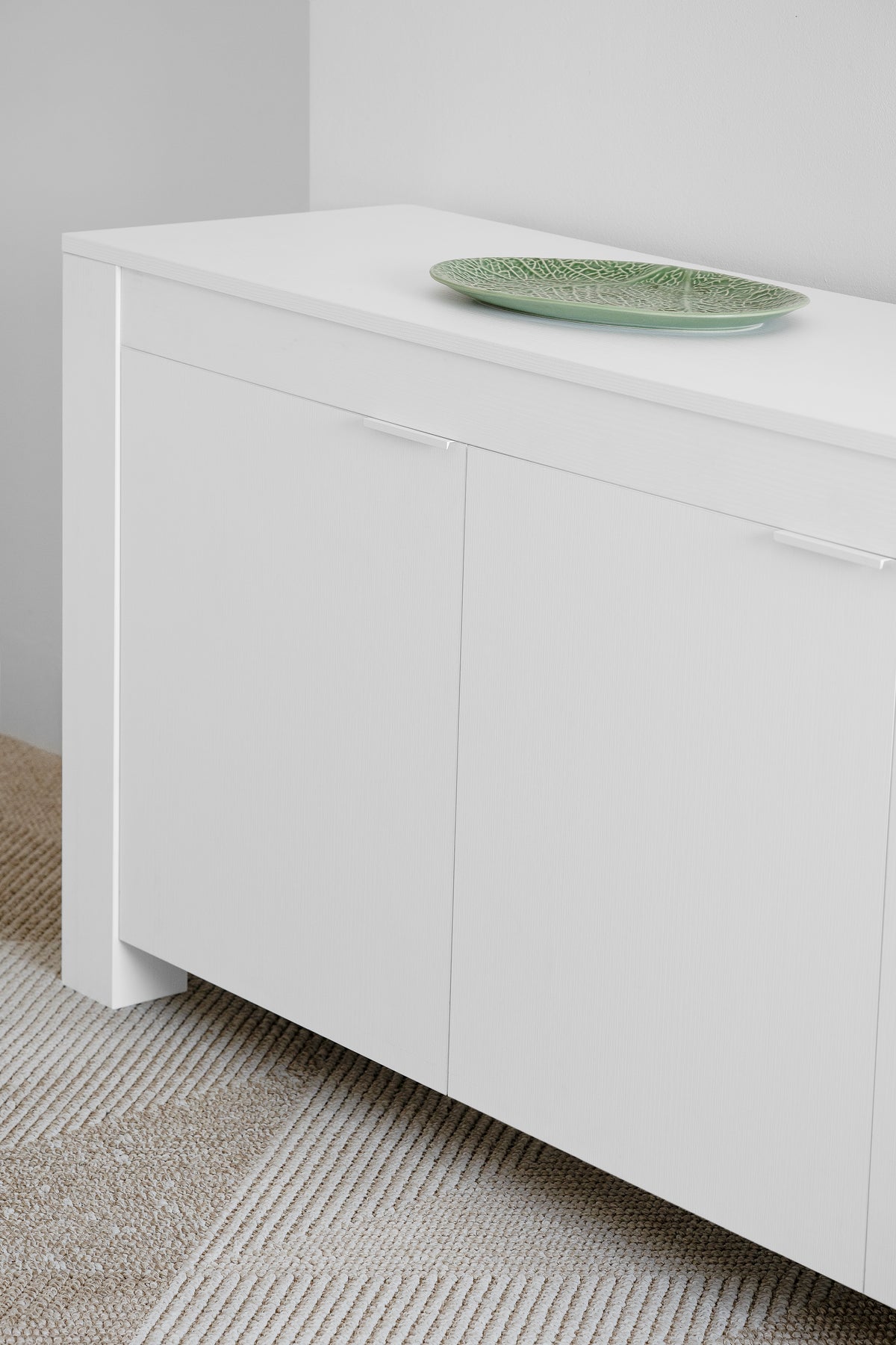 Buffet bas 3 portes Rachele, (180x45x80 cm), Frêne Blanc - Image de détail 4
