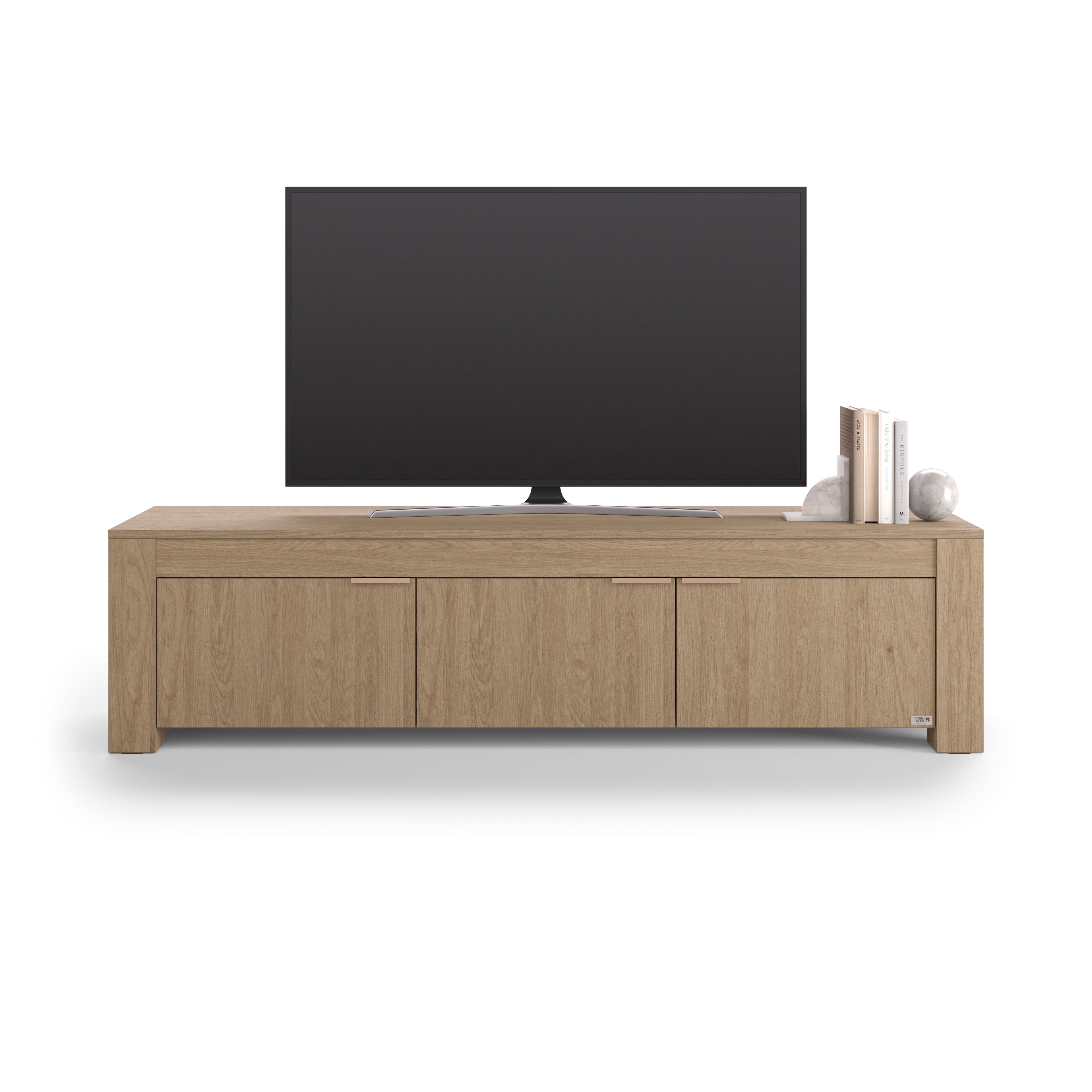 TV Sideboard mit 3 Türen Rachele (180x45x45,8 cm), Wildeiche