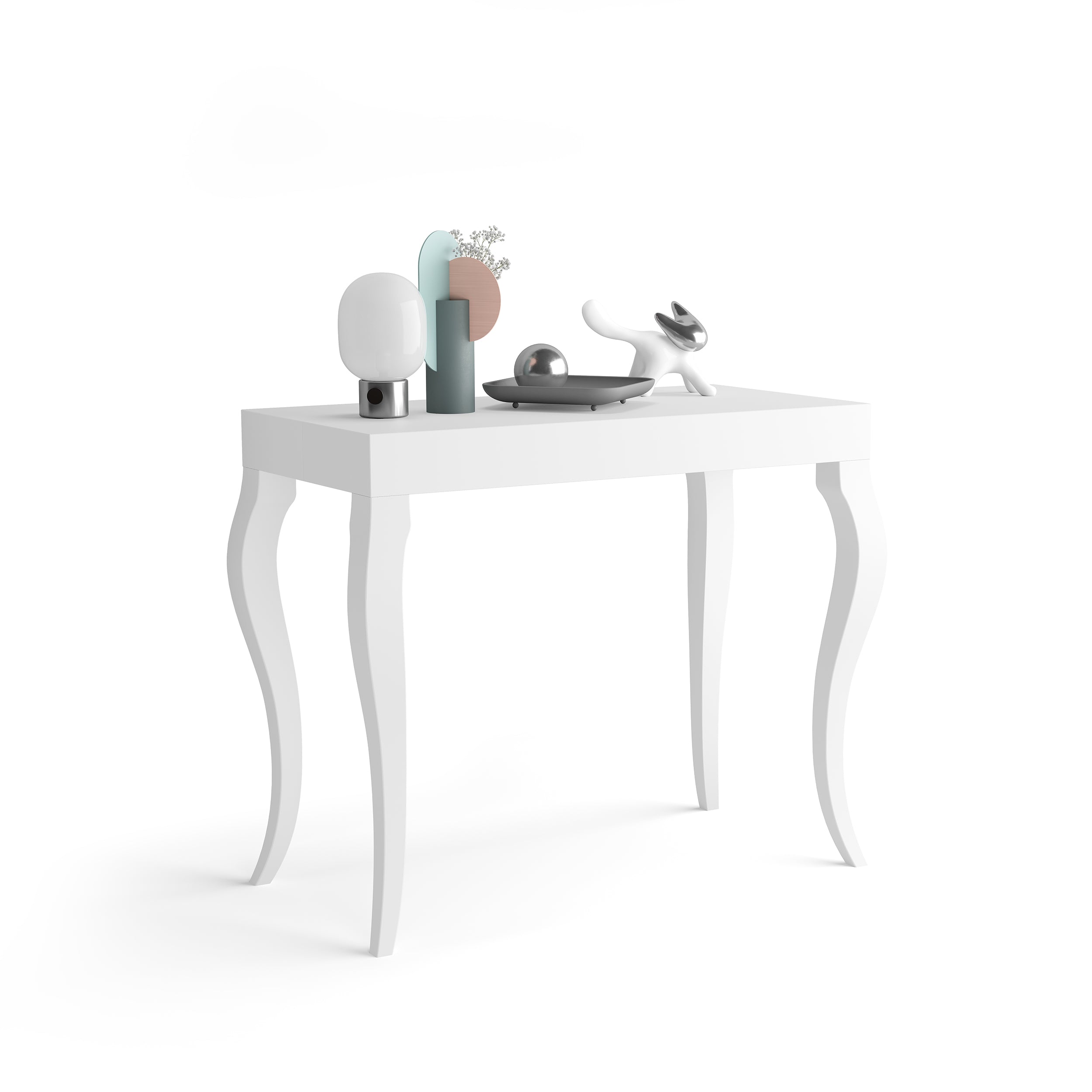 Console Extensible Classico, 45(306,2)x90 cm, Blanc Mat
