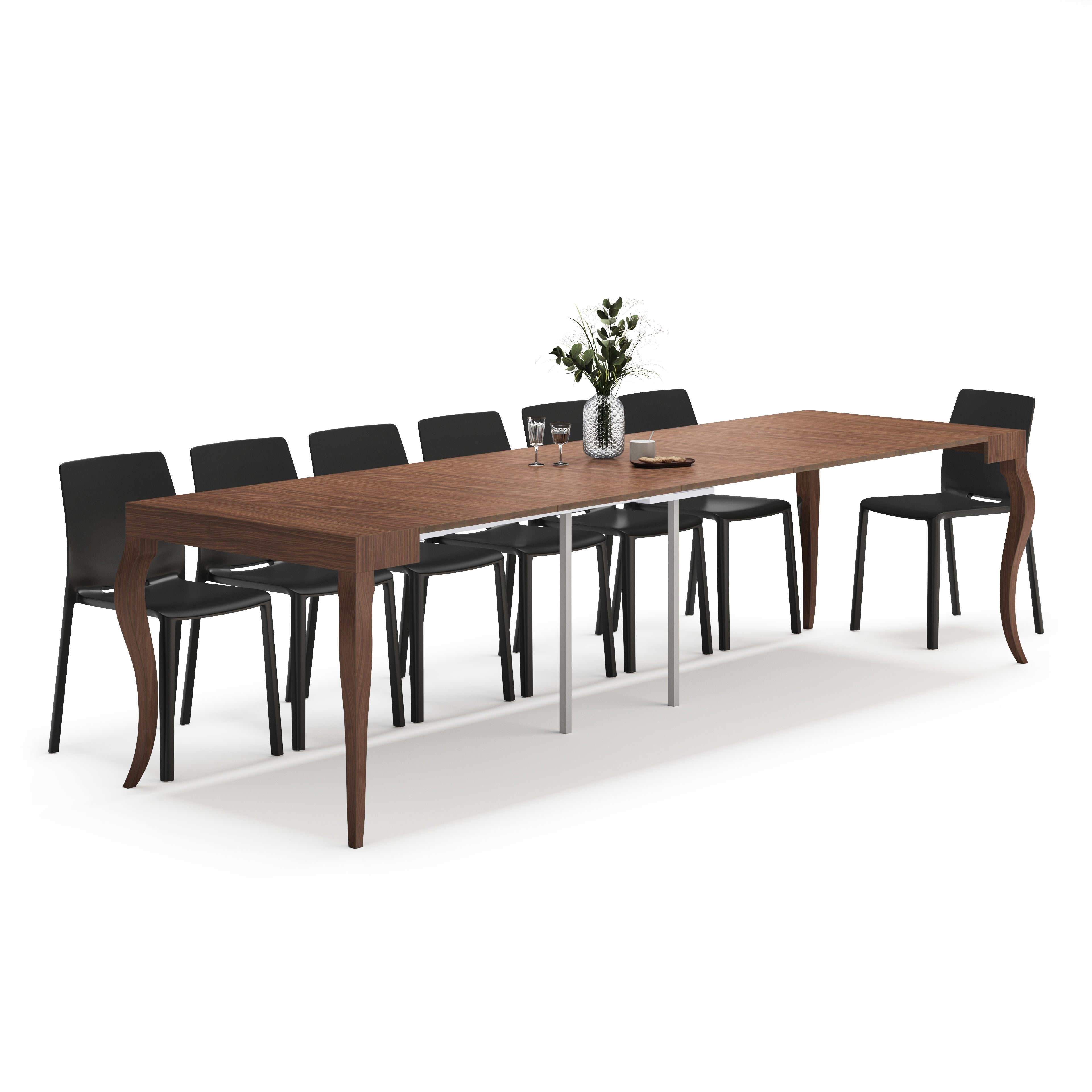 Classico, Extendable Console Table, 45(306,2)x90 cm,Canaletto Walnut