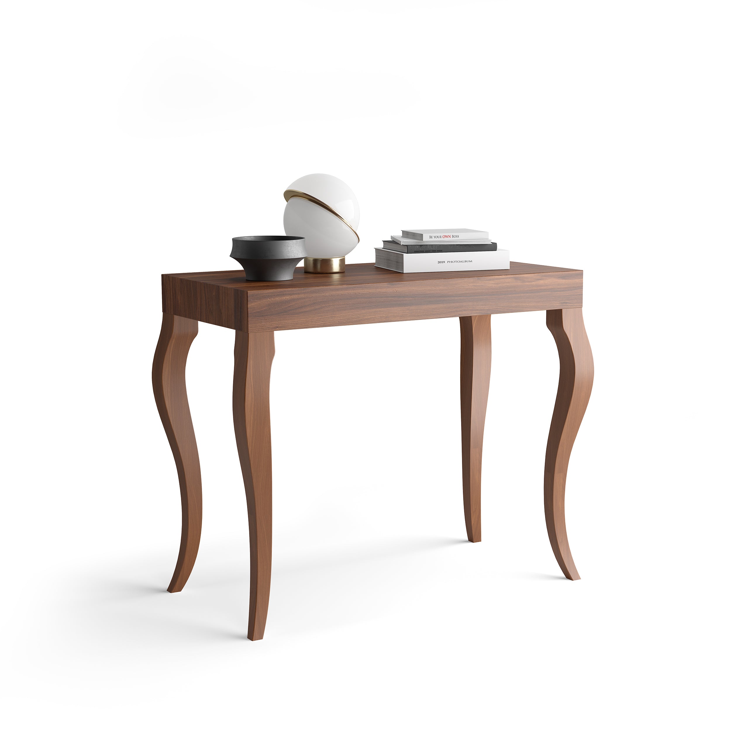 Console Extensible Classico, 45(306,2)x90 cm, Noyer