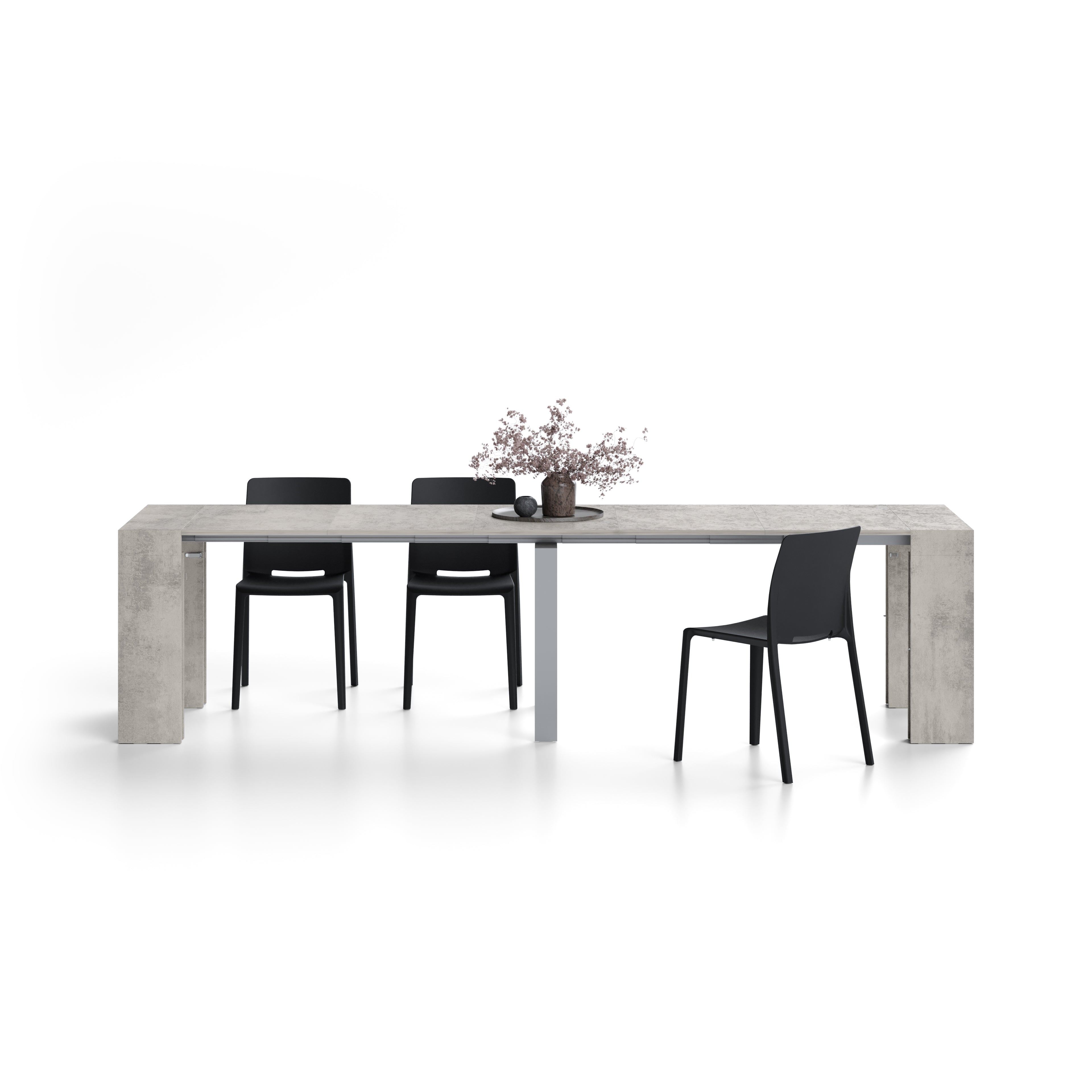 Mesa consola extensible Evolution, 45(305)x80 cm, Cemento gris - Detail image 3