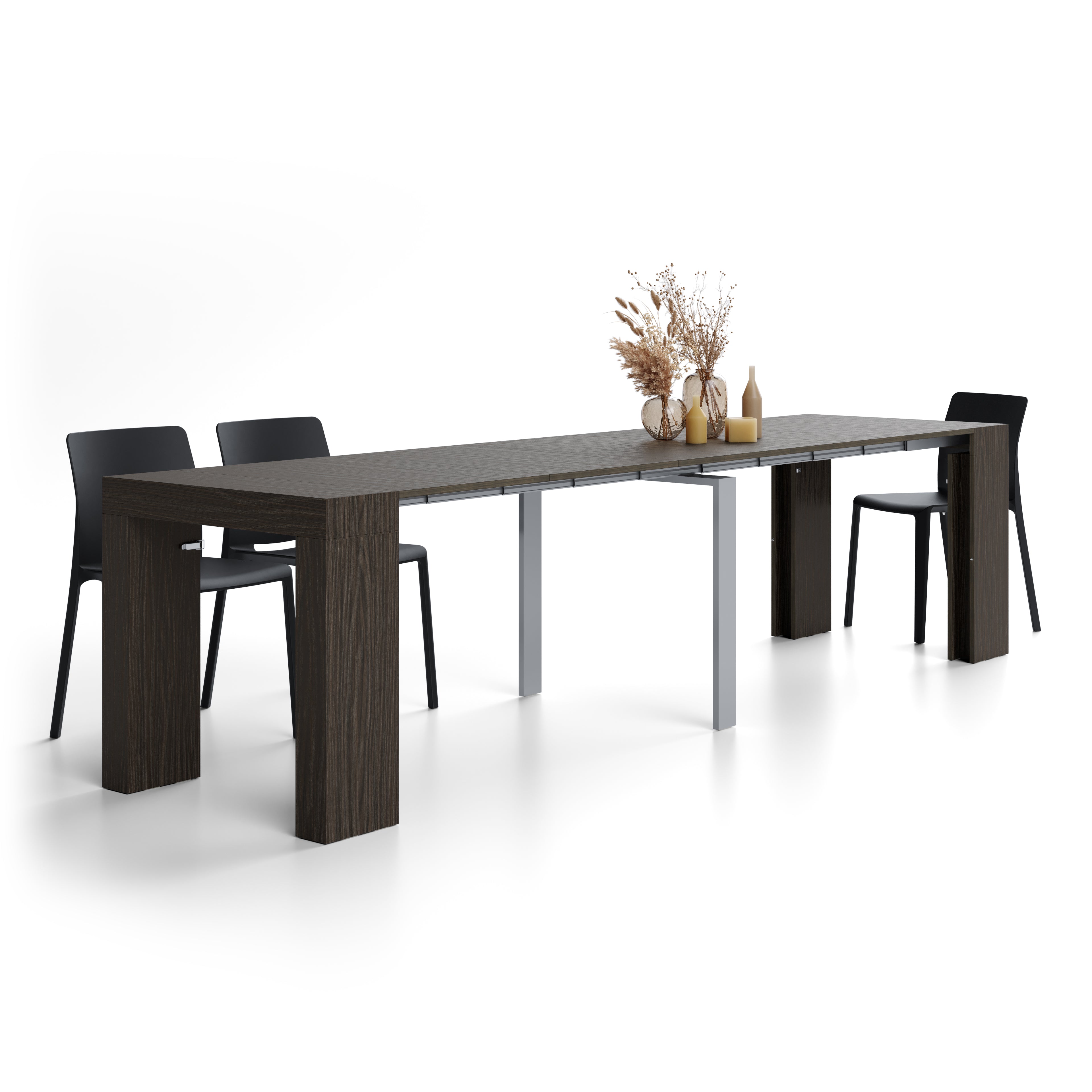 Table Console Extensible Evolution, 45(305)x80 cm, Noyer Américain