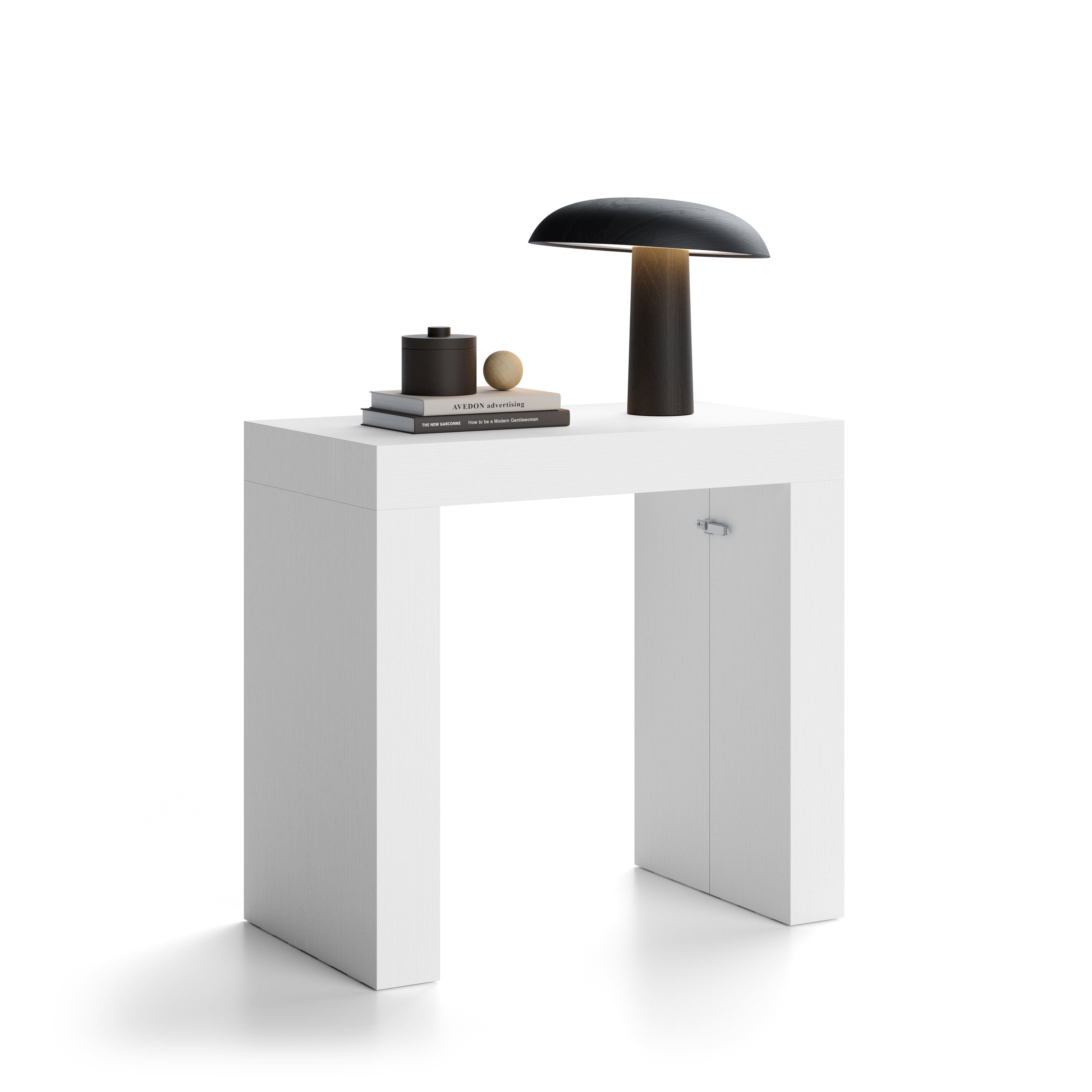 Tavolo Consolle Allungabile Evolution, 45(305)x80, Bianco Frassino