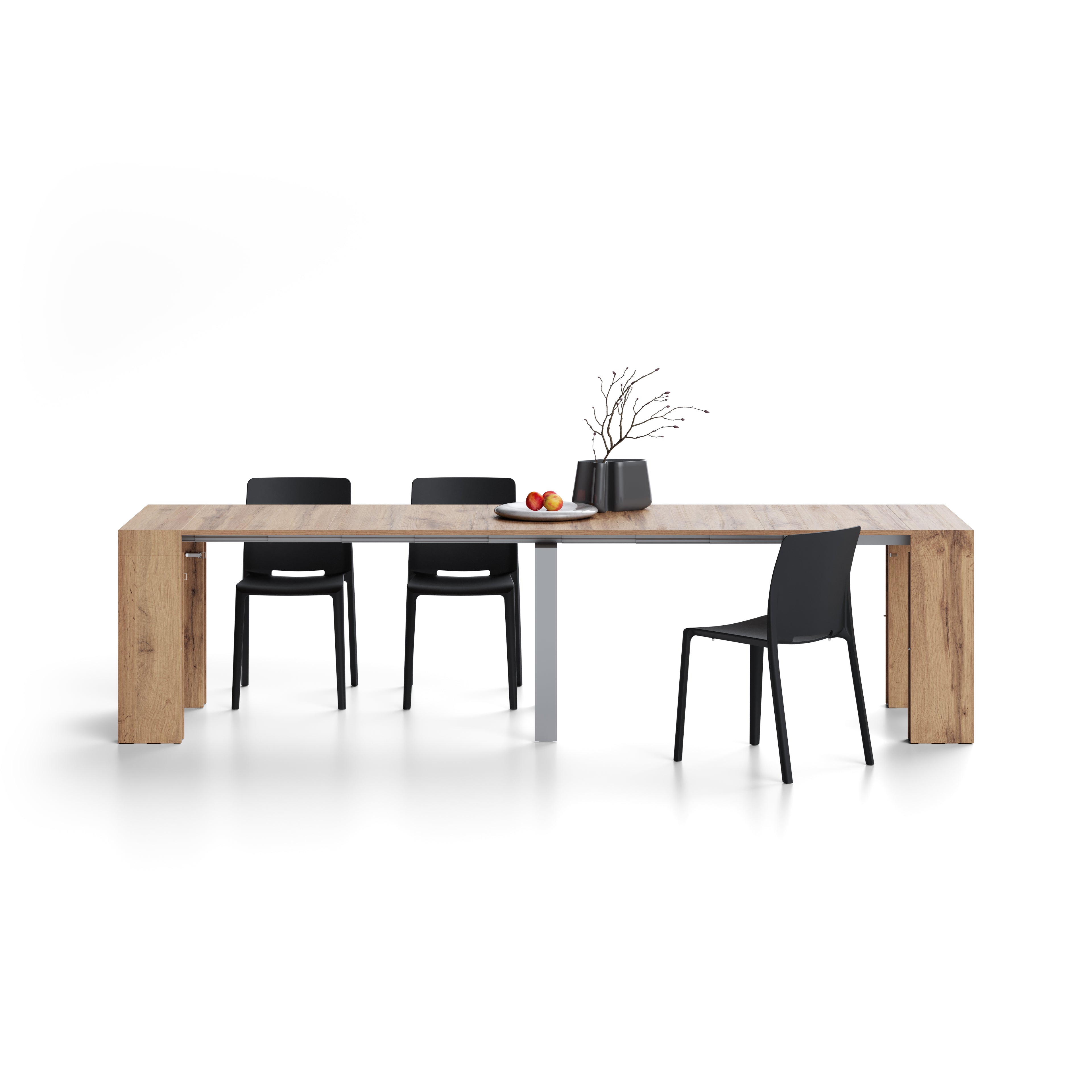 Table Console Extensible Evolution, 45(305)x80 cm, Bois Rustique - Detail image 3