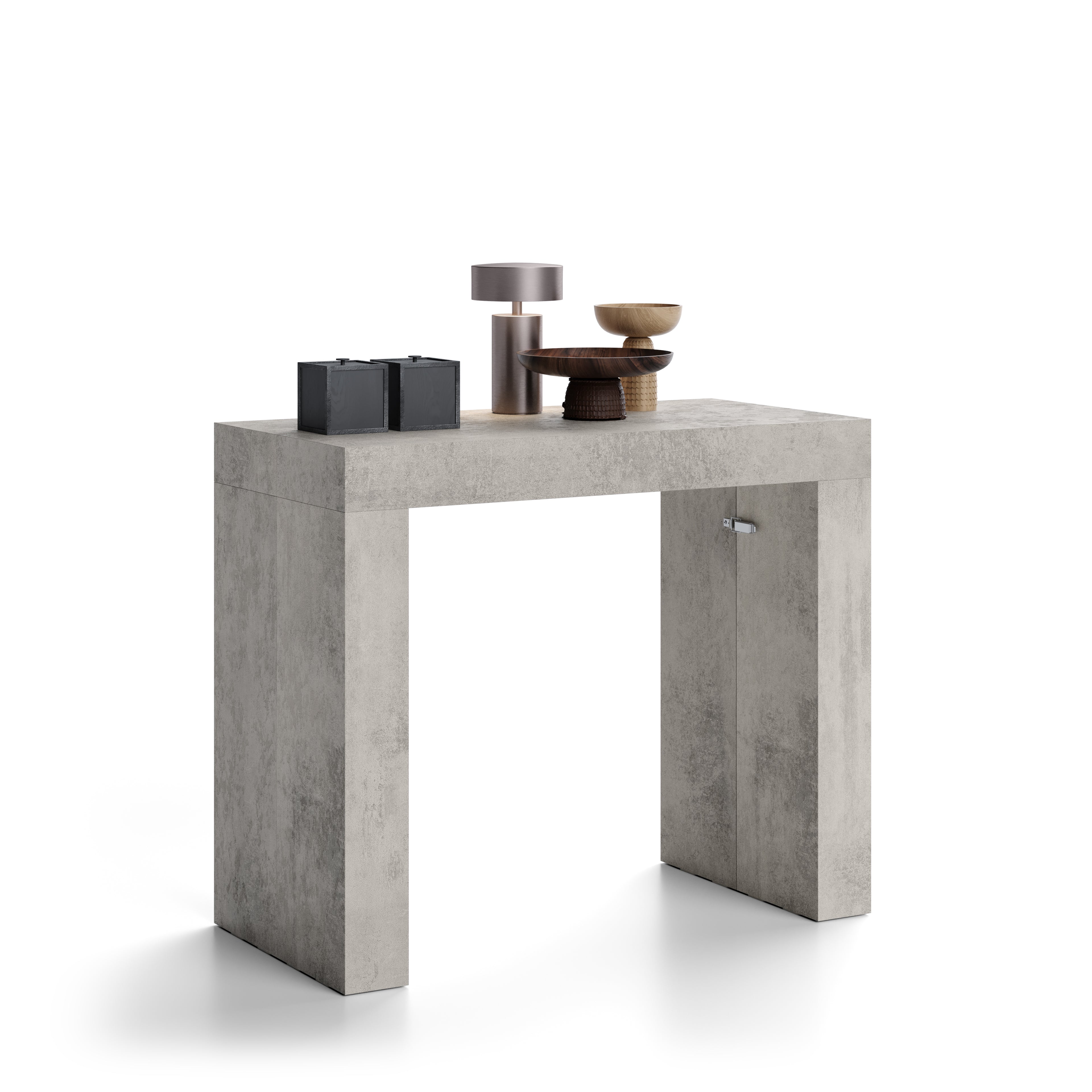 Evolution, Extendable Console Table 45(305)x90 cm, Concrete Grey Effect - Detail image 1